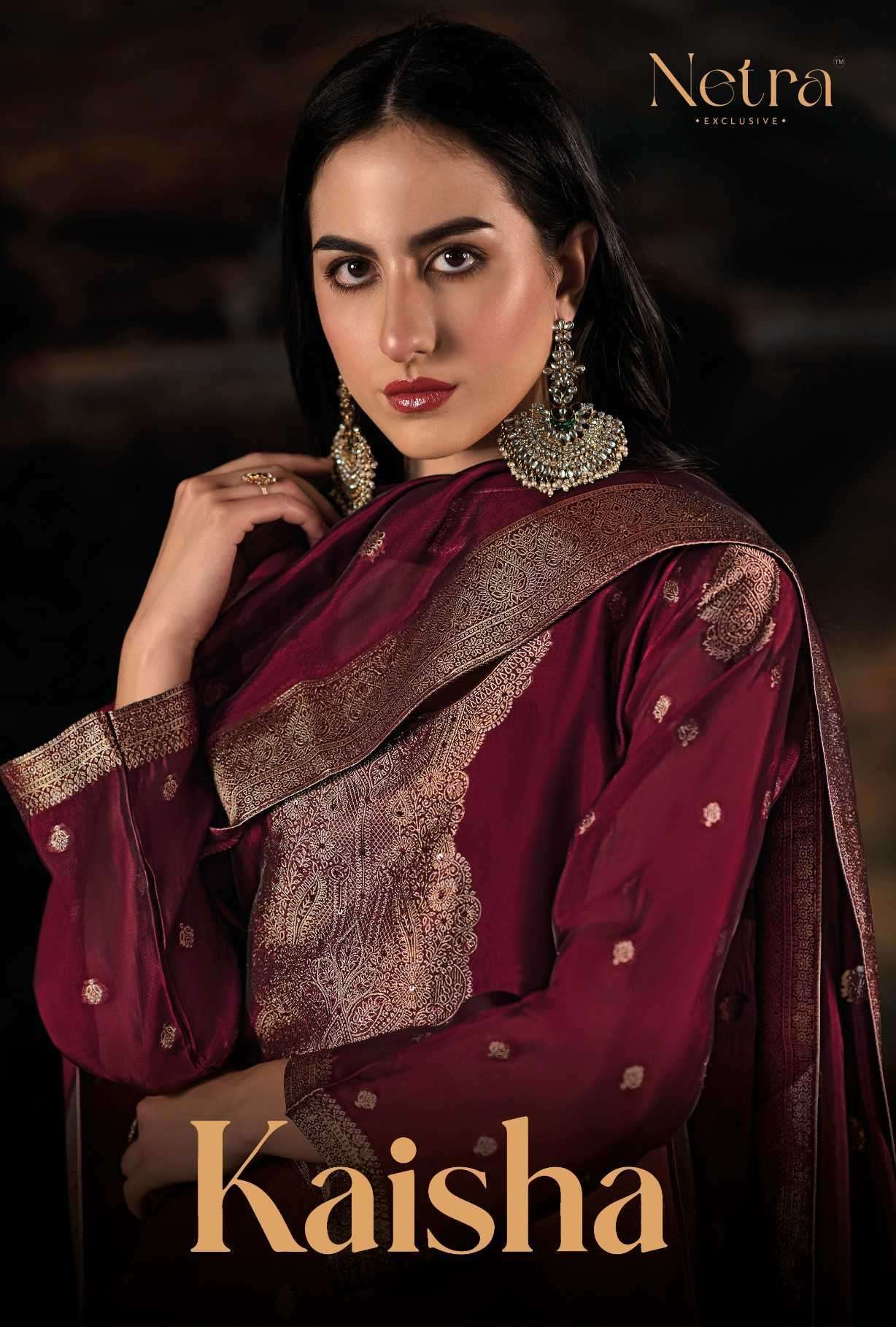 KAISHA BY NETRA 5001 TO 5005 SERIES SILK JACQUARD WORK DRESSES