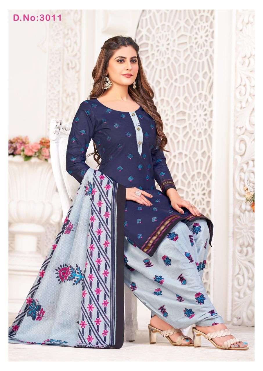 KIA VOL-3 BY FASHION TALK 3001 TO 3011 SERIES COTTON PRINT WORK READYMADE DRESSES