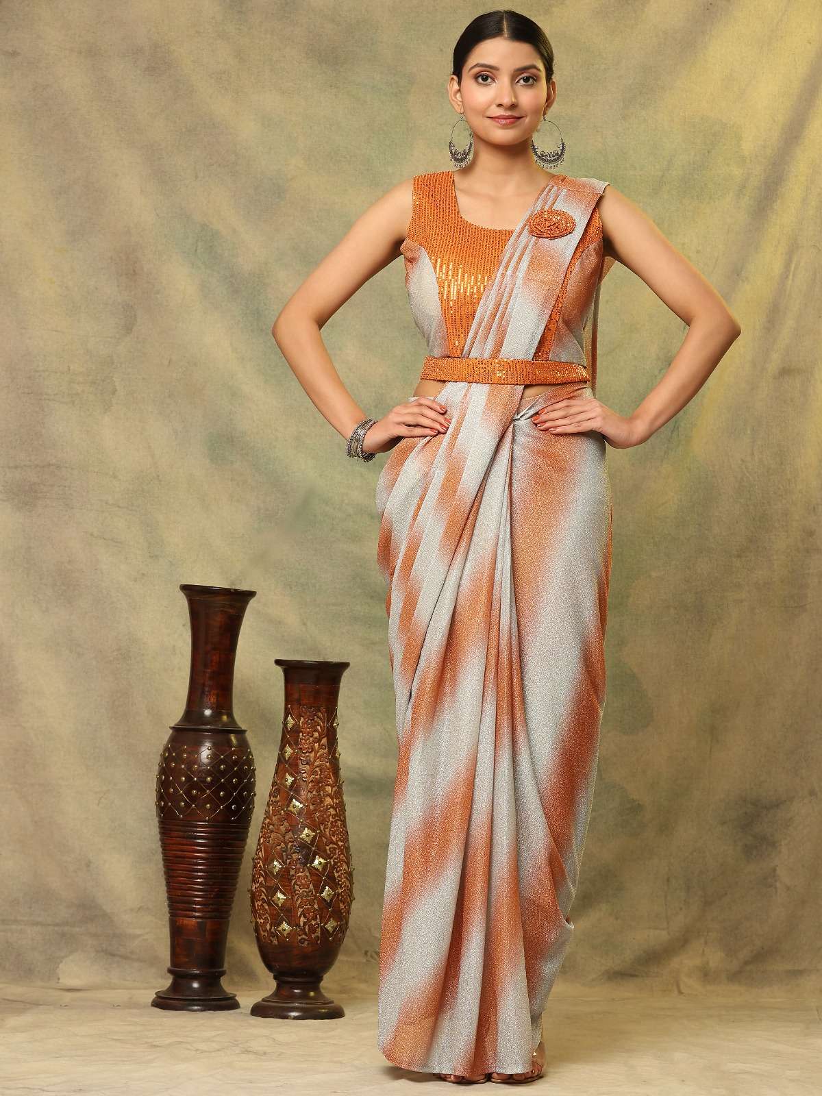 A292 COLOURS BY AMOHA 292-A TO 292-C SERIES IMPORTED FABRIC WORK READYMADE SAREES