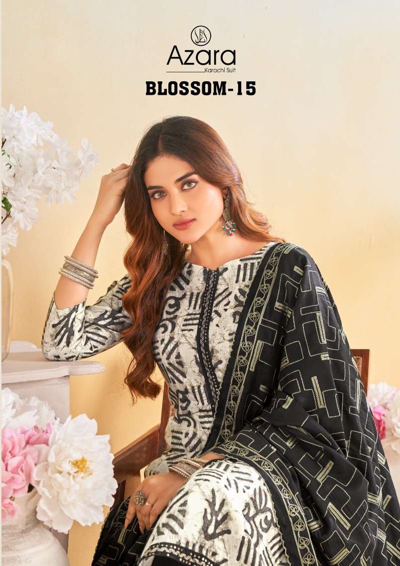 AZARA BLOSSOM VOL-15 BY RADHIKA FASHON 101-001 TO TO 101-004 SERIES COTTON WORK DRESSES