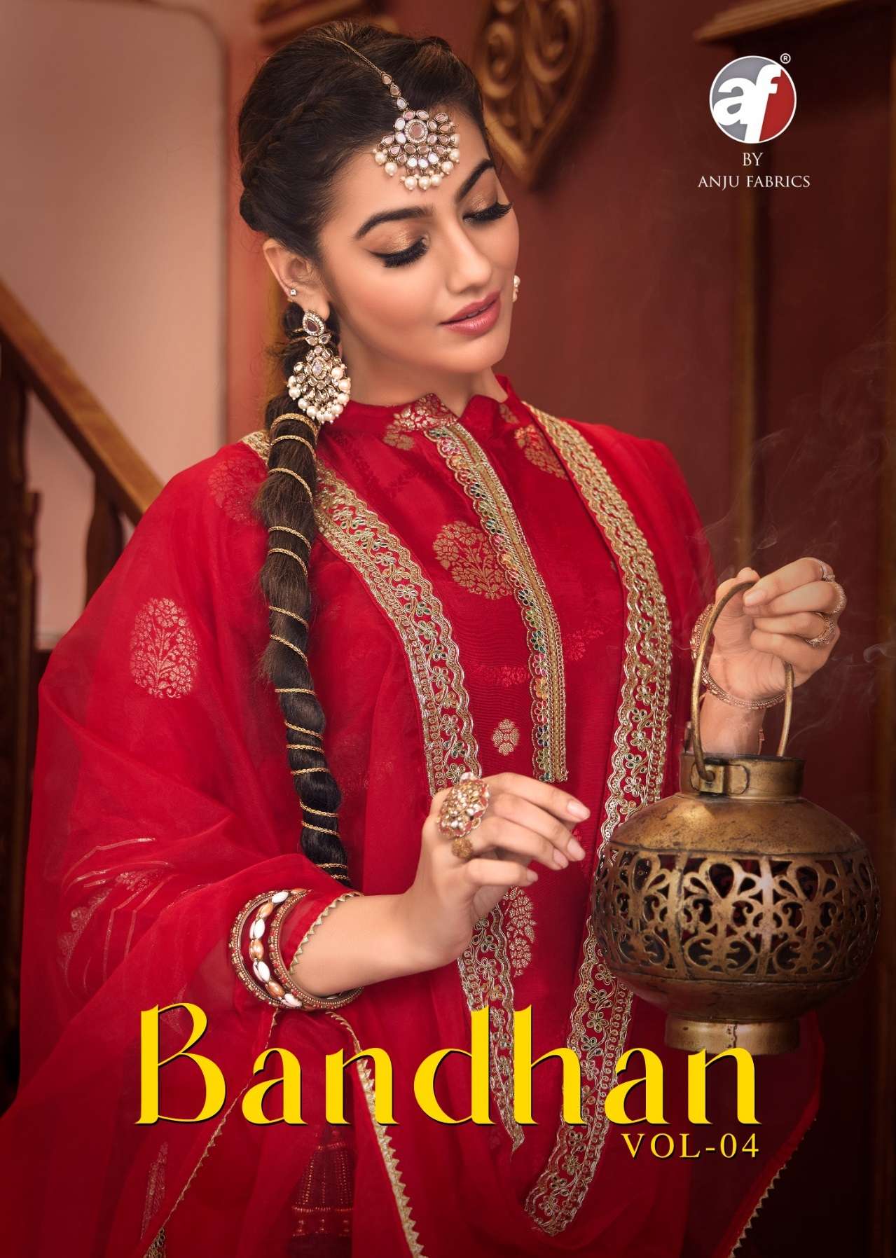 BANDHAN VOL-4 BY ANJU FABRICS 3941 TO 3946 SERIES DOLA SILK JACQUARD WORK READYMADE DRESSES