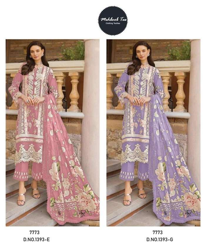 ELAF CHIKANKARI 1393 NX BY MEHBOOB TEX CAMBRIC COTTON HEAVY WORK DRESSES