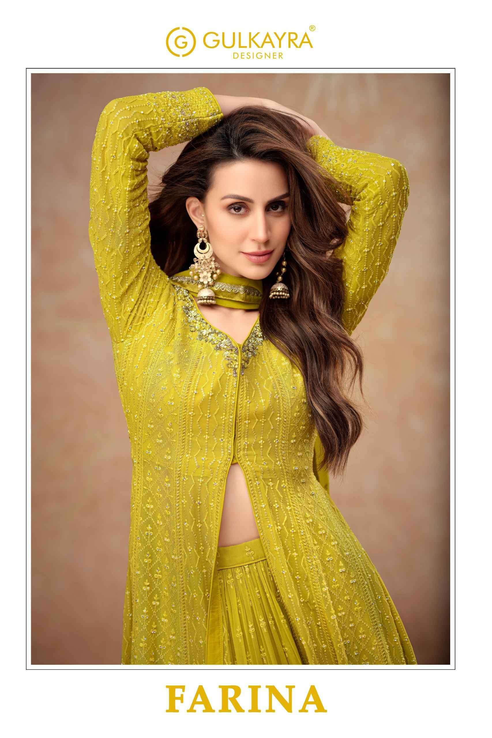 FARINA BY GULKAYRA 7513-A TO 7513-D SERIES GEORGETTE HEAVY WORK READYMADE DRESSES