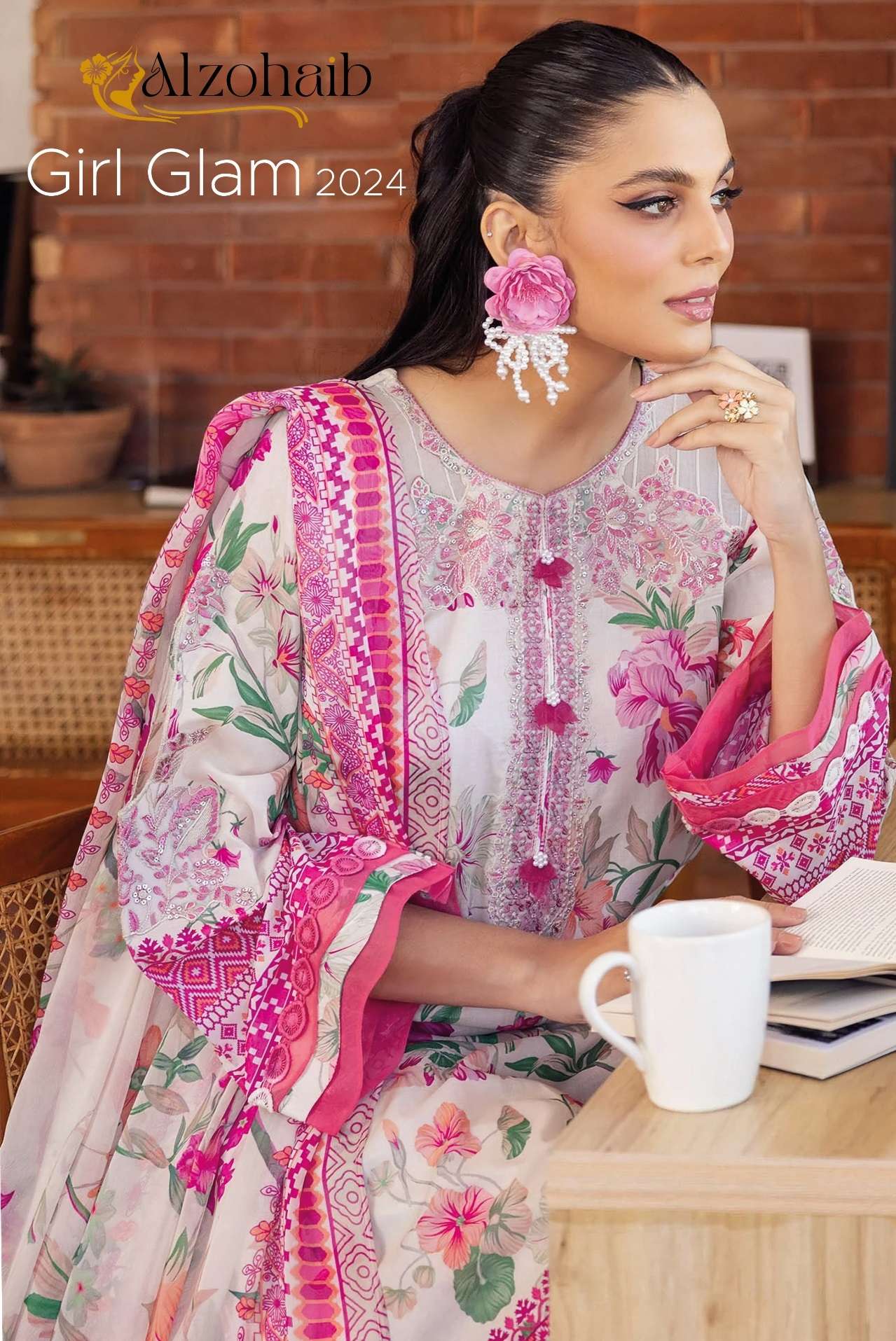 GIRL GLAM BY ALZOHAIB 1049 TO 1051 SERIES PURE COTTON PRINT WORK PAKISTANI DRESSES