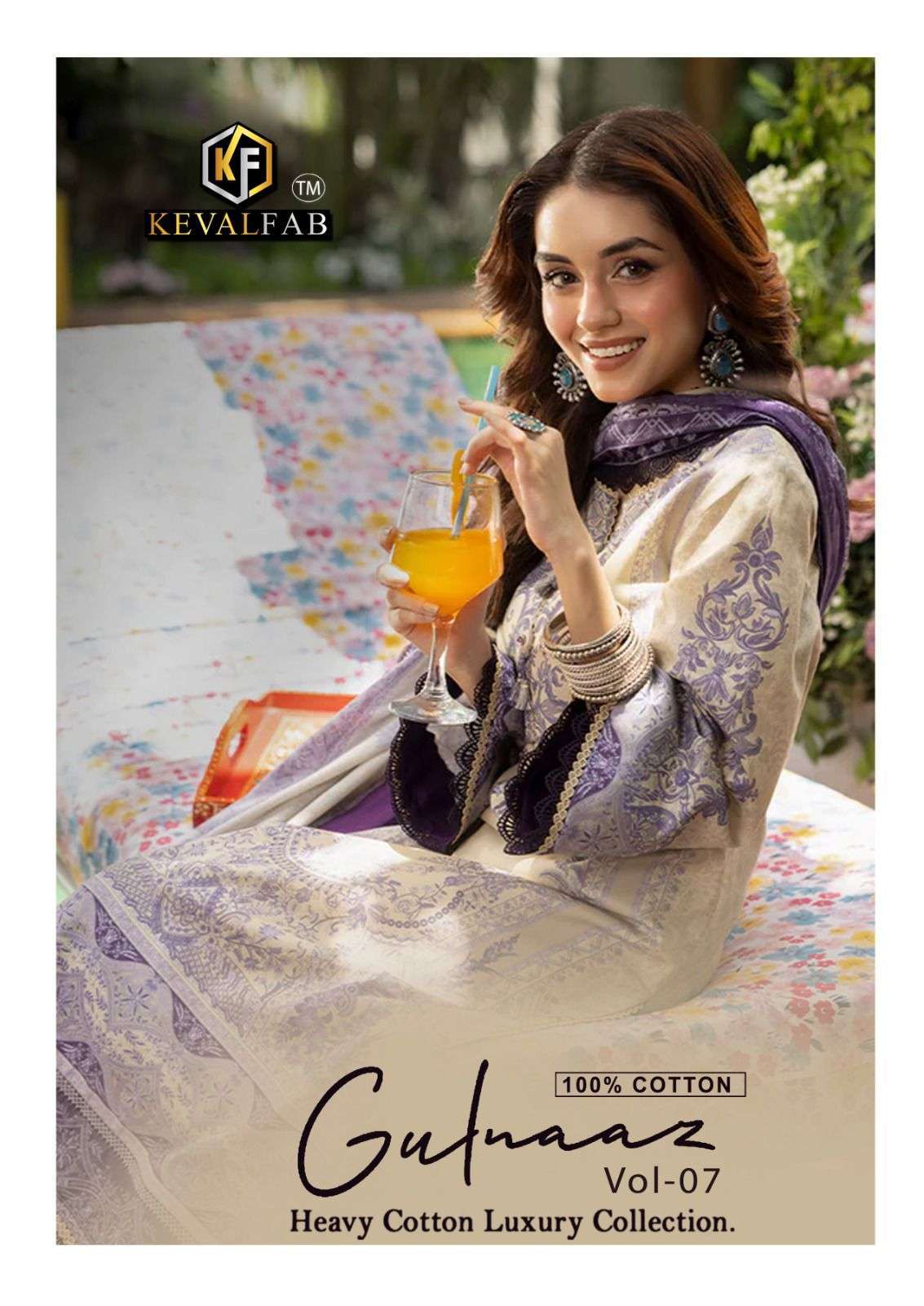 GULNAAZ VOL-7 BY KEVAL FAB 7001 TO 7006 SERIES HEAVY COTTON PRINT PAKISTANI DRESSES