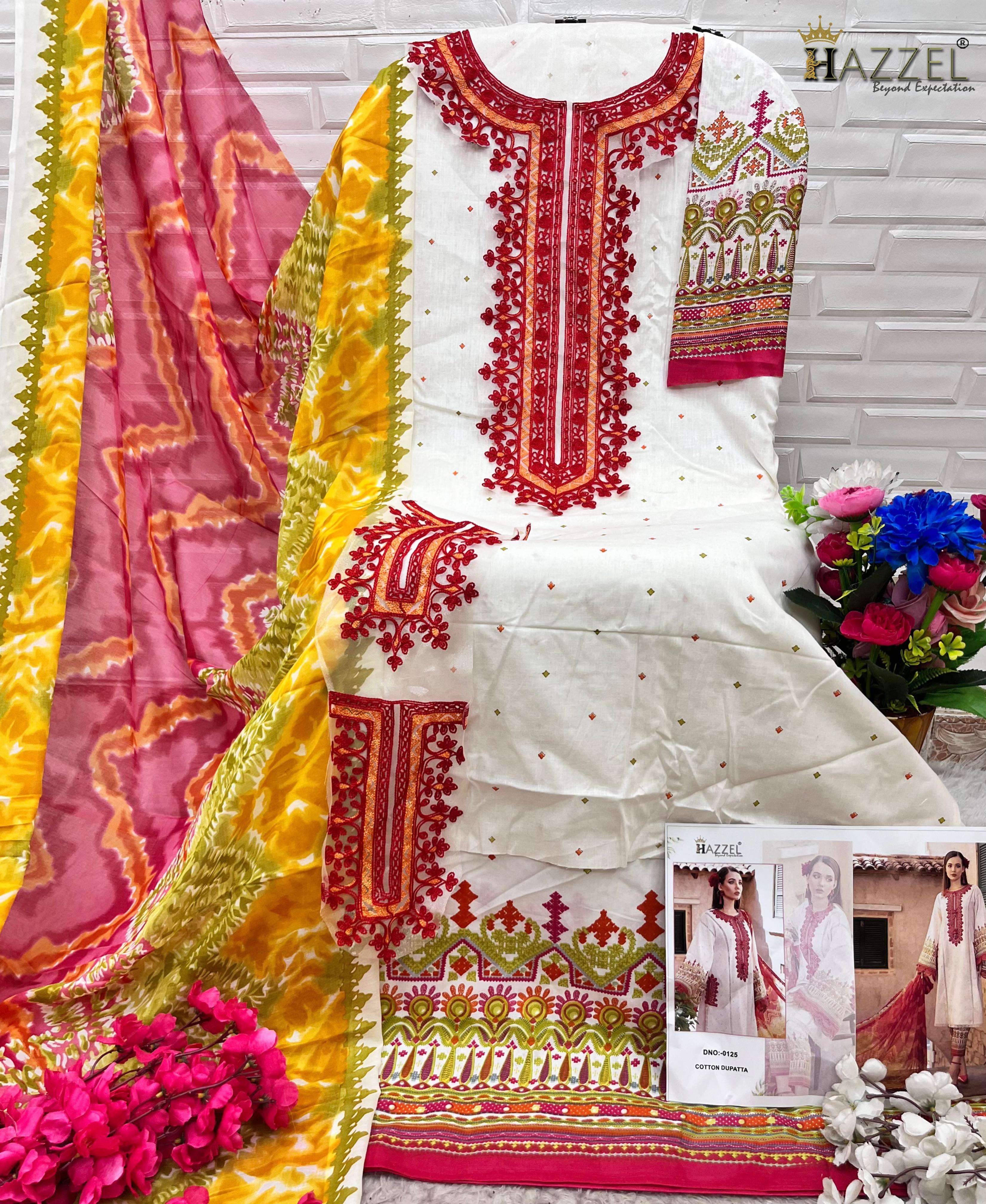 H-0125 HIT DESIGN BY HAZZEL PURE COTTON PRINT WORK PAKISTANI DRESS