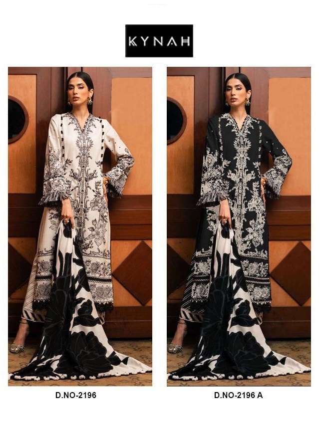 KYNAH 2196 HITS BY AQSAWHOLESALE PURE LAWN PRINT WORK PAKISTANI DRESSES