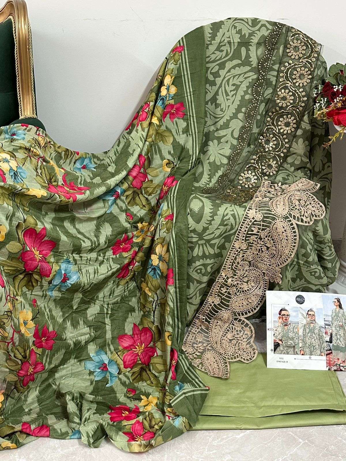 MT-1426 COLOURS BY MEHBOOB TEX 1426-B TO 1426-D SERIES COTTON PRINT WORK DRESSES