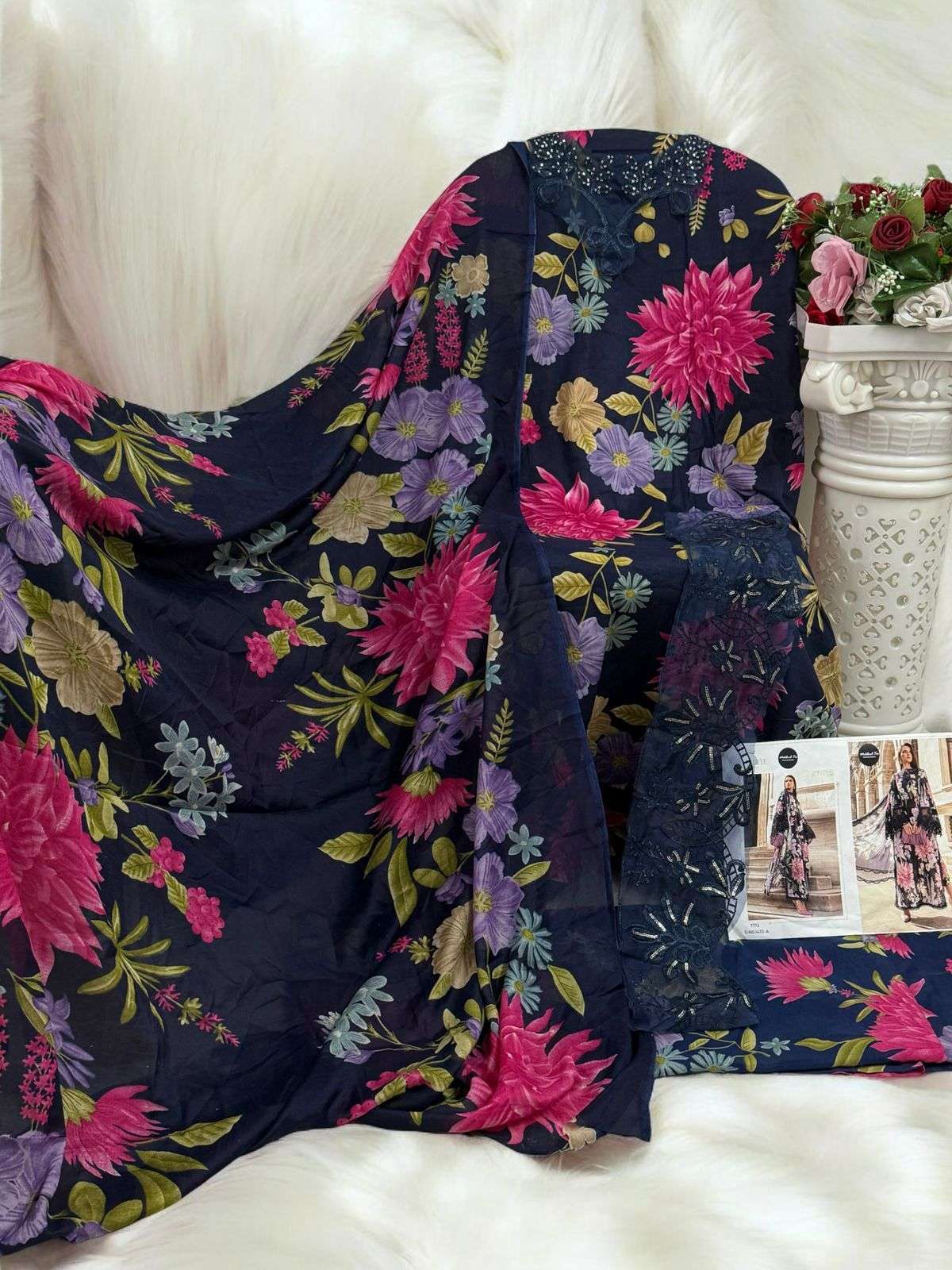 MT-1433 HIT DESIGN BY MEHBOOB TEX PURE COTTON PRINT WORK PAKISTANI DRESS
