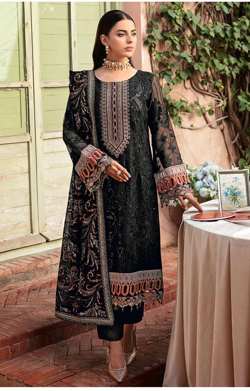 RAMSHA 12004 HIT DESIGN BY SANIYA TRENDZ GEORGETTE HEAVY WORK PAKISTANI DRESS
