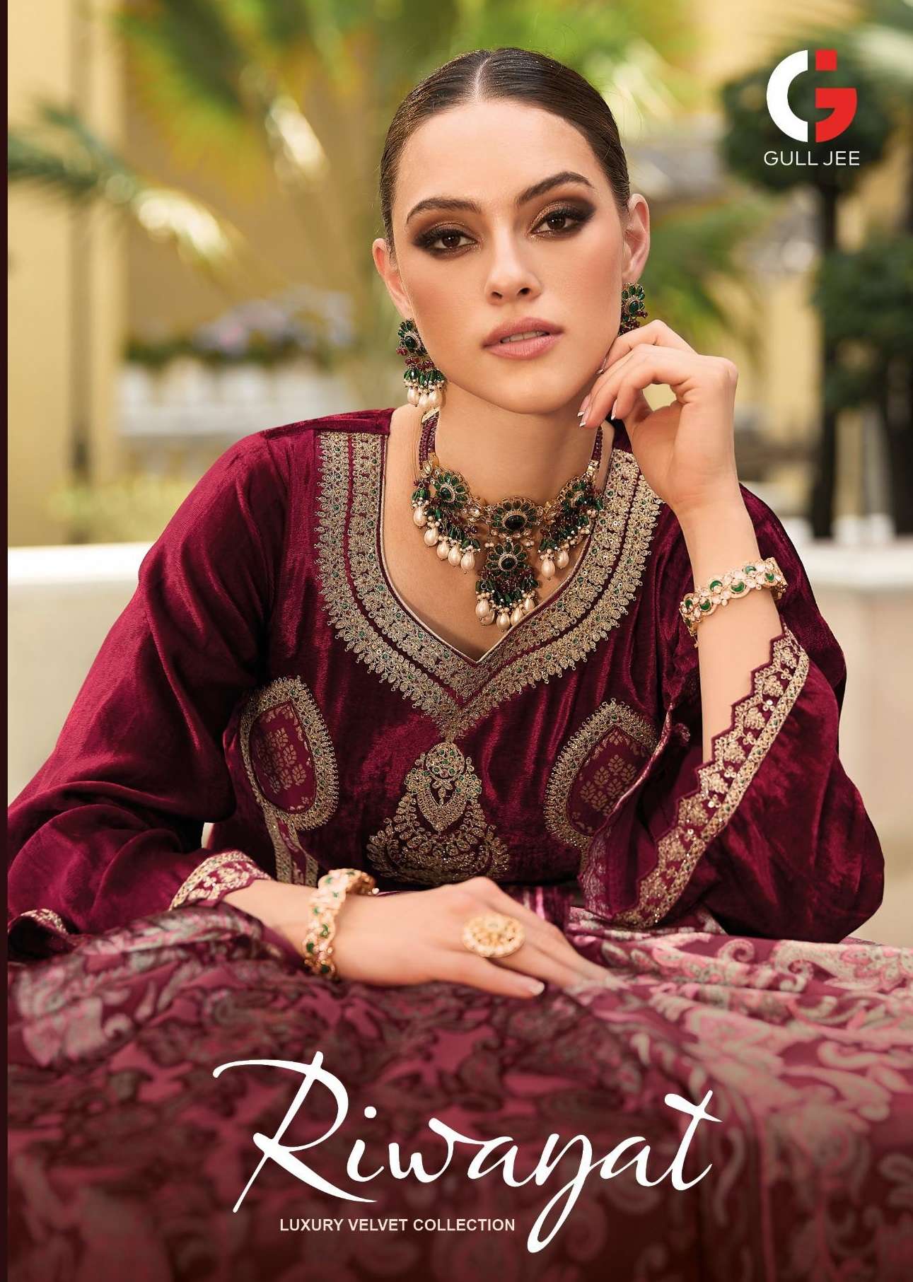 RIWAYAT BY GULL JEE 1001 TO 1006 SERIES VISCOSE VELVET HEAVY WORK WINTER WEAR DRESSES