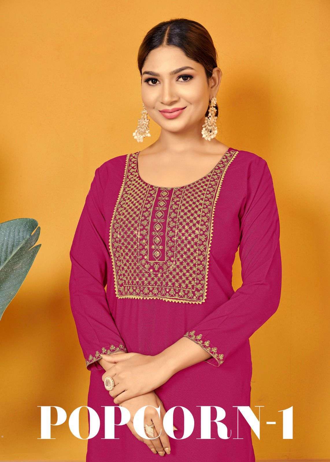 SANGEET POPCORN BY AQSAWHOLESALE 1001 TO 1006 SERIES RAYON SEQUENCE WORK KURTIS