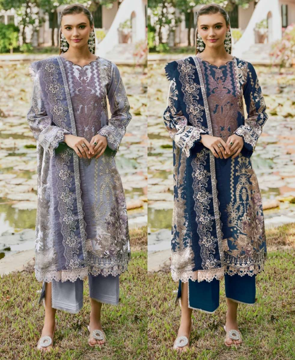 TAJ-549 & TAJ-552 HITS BY TAJ CREATION PURE COTTON PRINT WORK PAKISTANI DRESSES