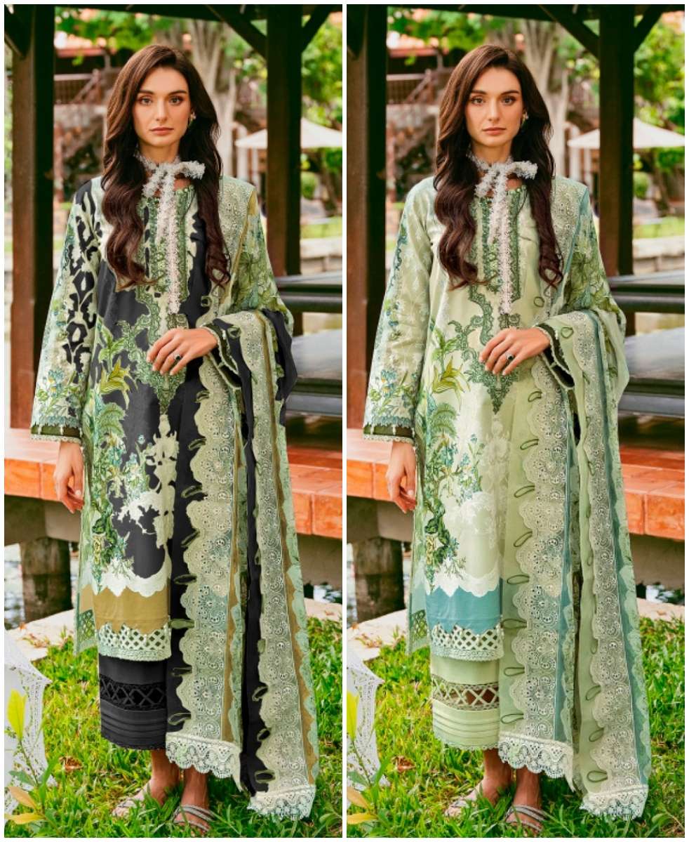 TAJ-551 & 554 HITS BY TAJ CREATION PURE COTTON PRINT WORK PAKISTANI DRESSES