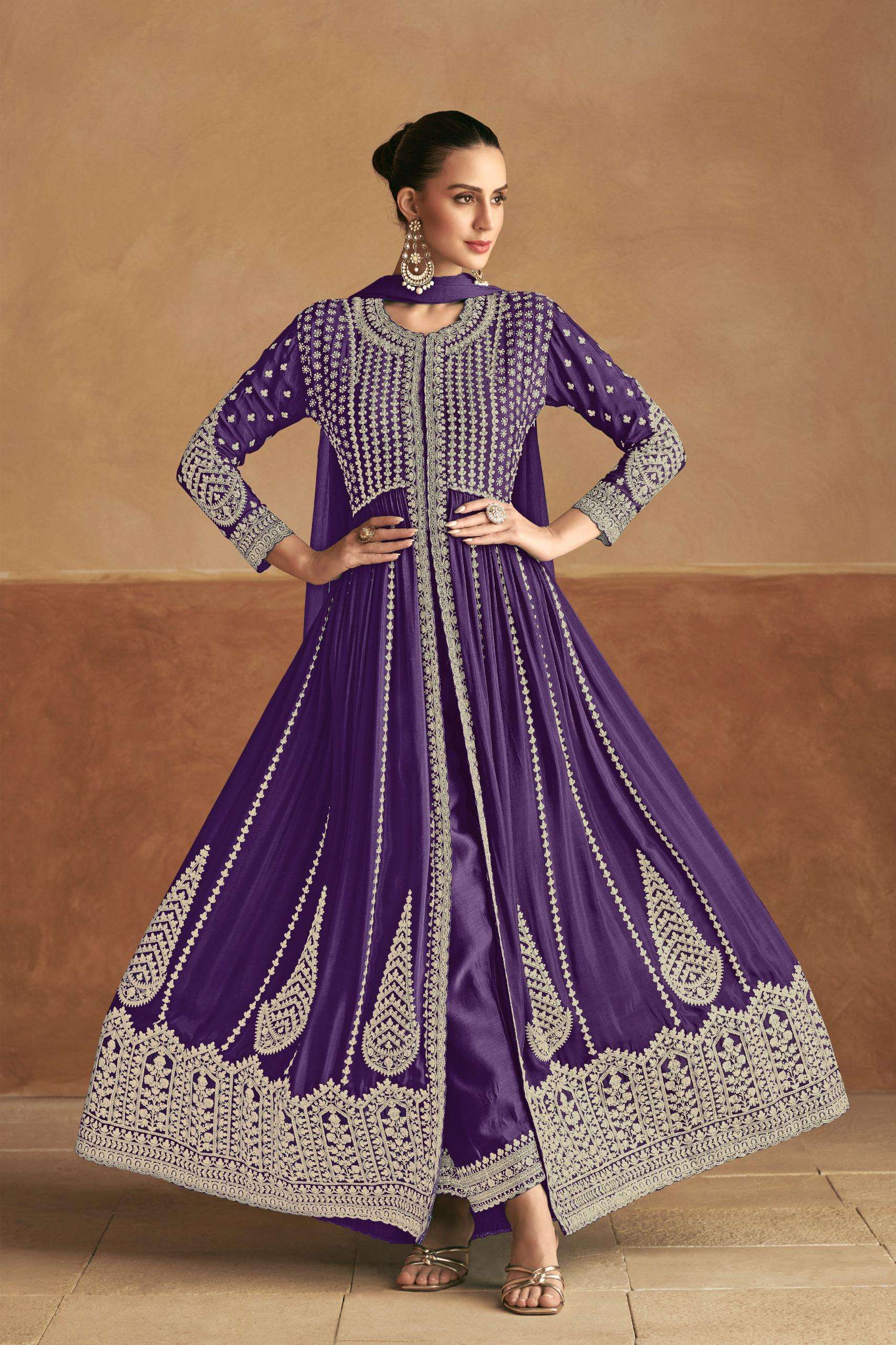 TANIM BY GULKAYRA 7512-A TO 7512-C SERIES CHINON HEAVY WORK READYMADE DRESSES