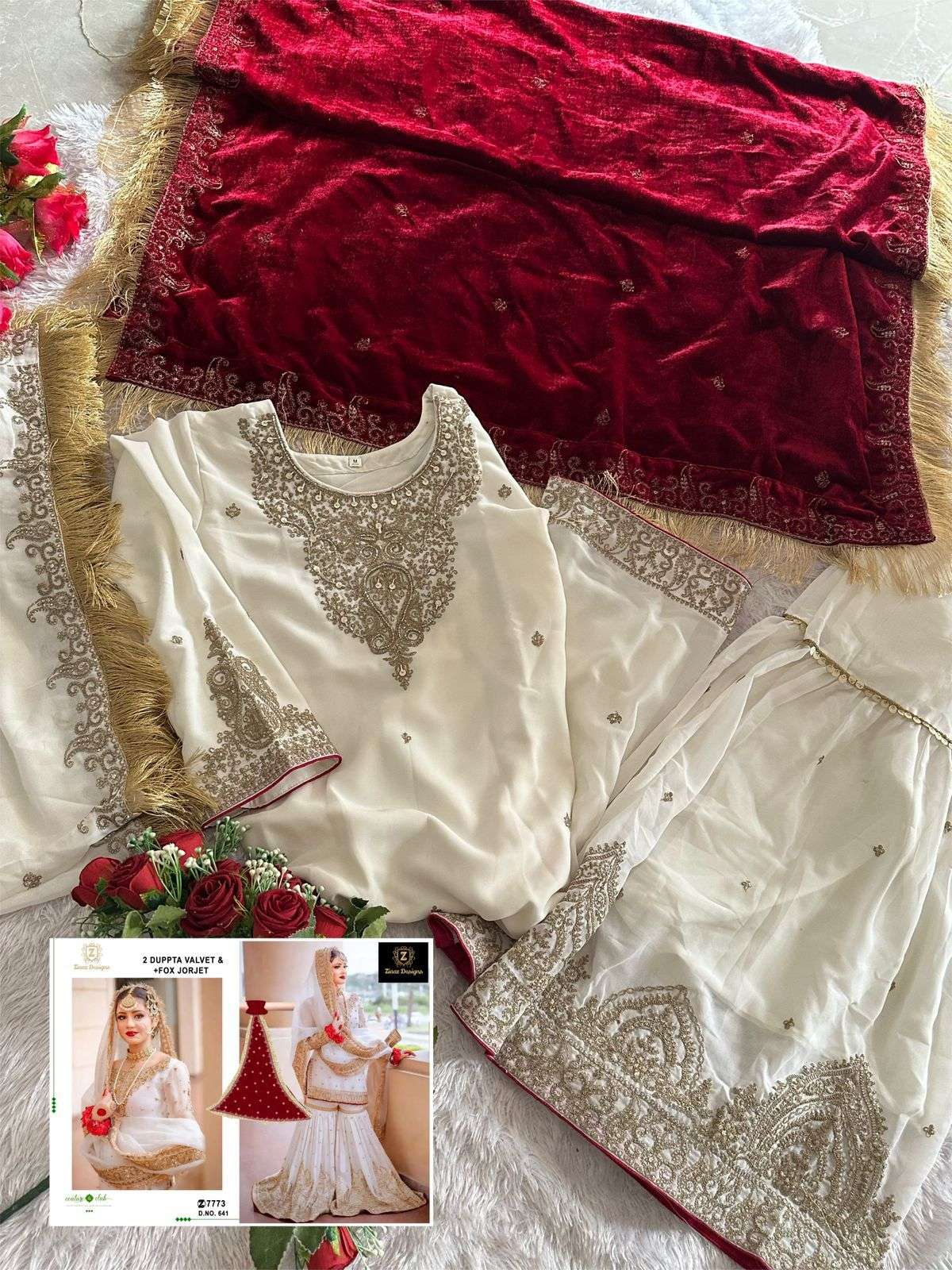 Z-641 HIT DESIGN BY ZIAAZ DESIGNS GEORGETTE HEAVY WORK PAKISTANI DRESS