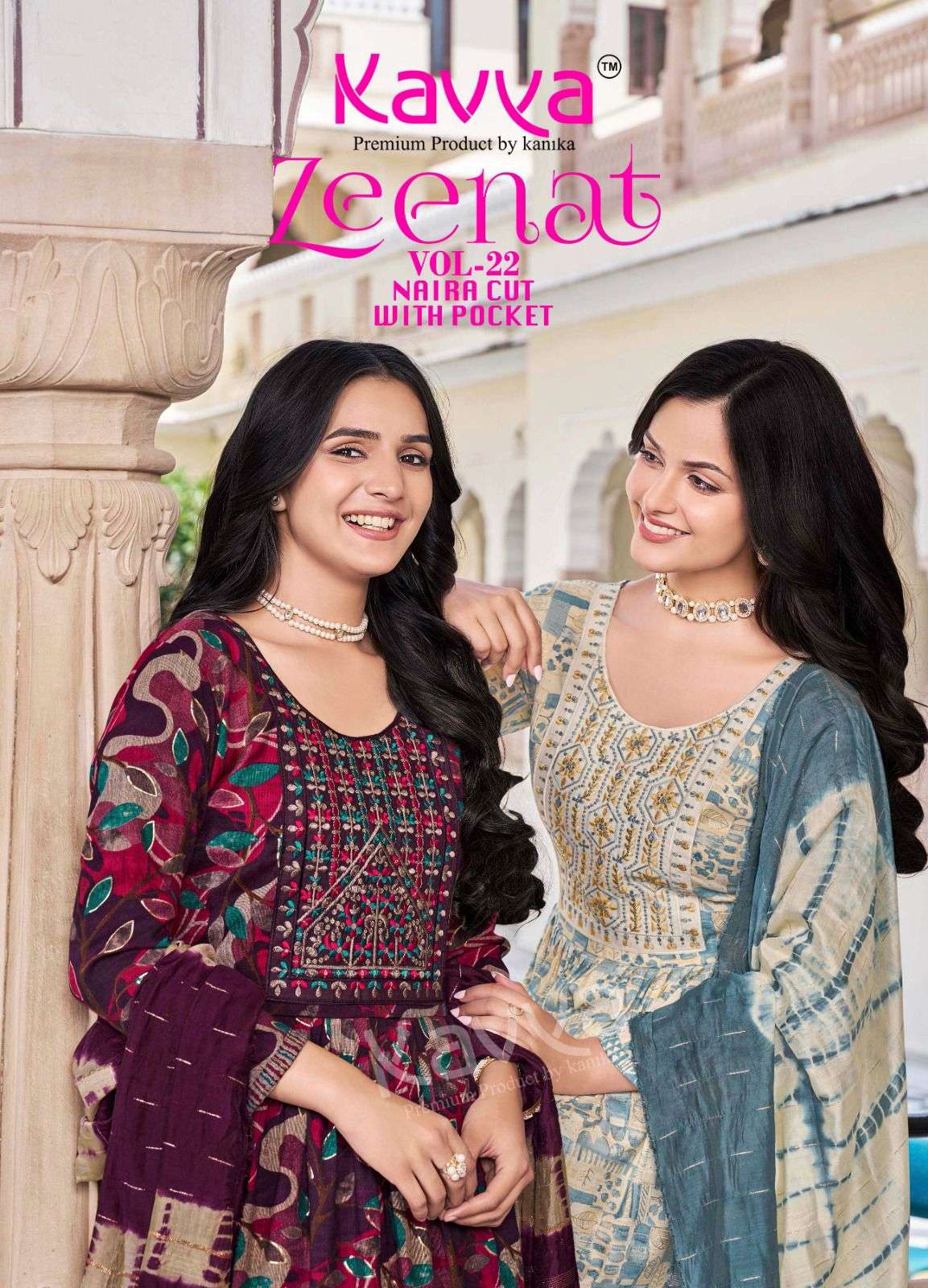 ZEENAT VOL-22 BY KAVYA 22001 TO 22010 SERIES CAPSULE PRINT WORK READYMADE DRESSES