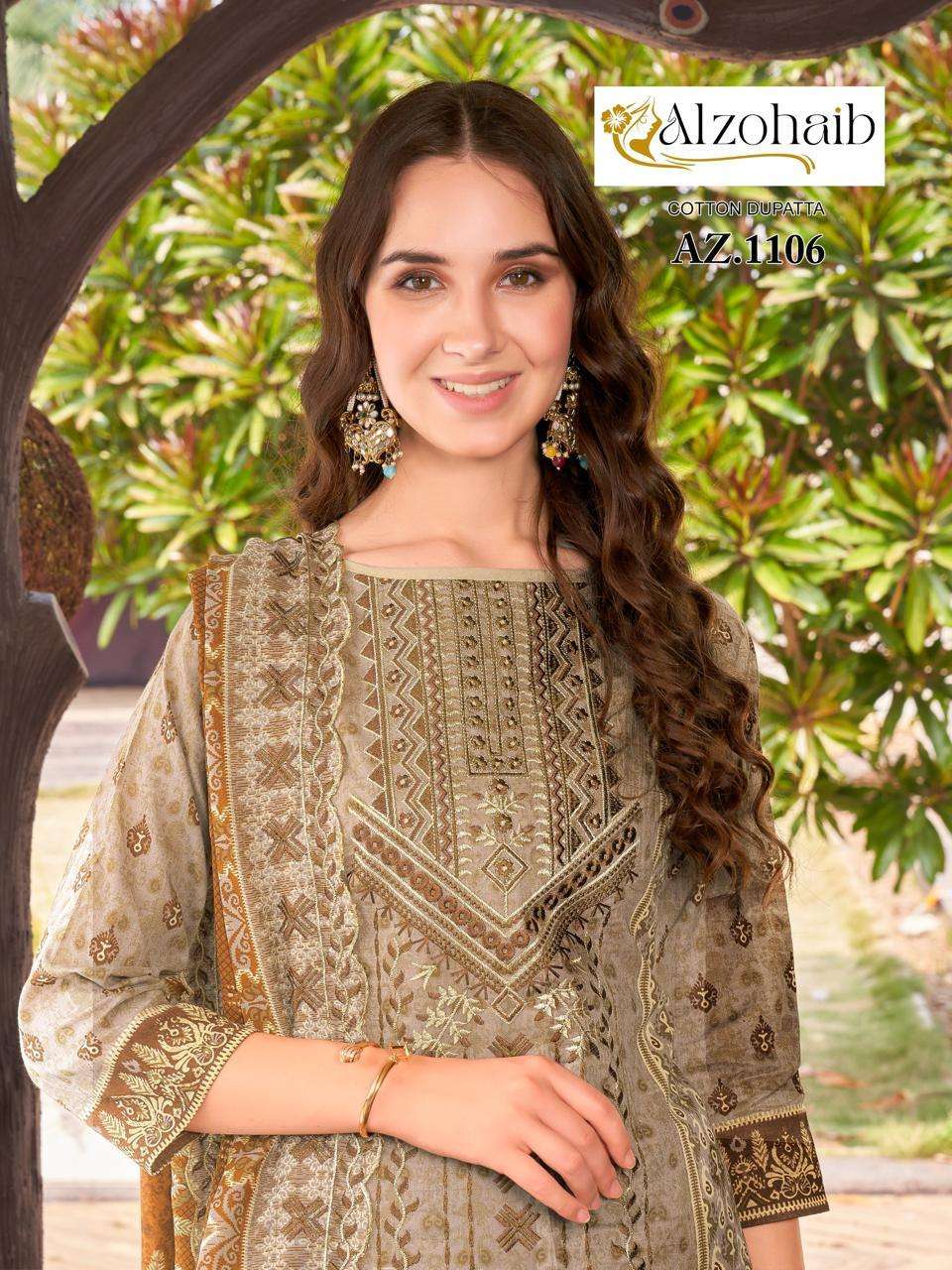 AZ-1106 TO AZ-1109 SERIES BY ALZOHAIB COTTON PRINT WORK PAKISTANI DRESSES