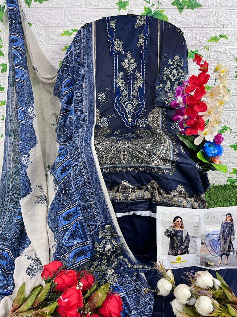 H-0146 BY HAZZEL PURE COTTON PRINT WORK PAKISTANI DRESS