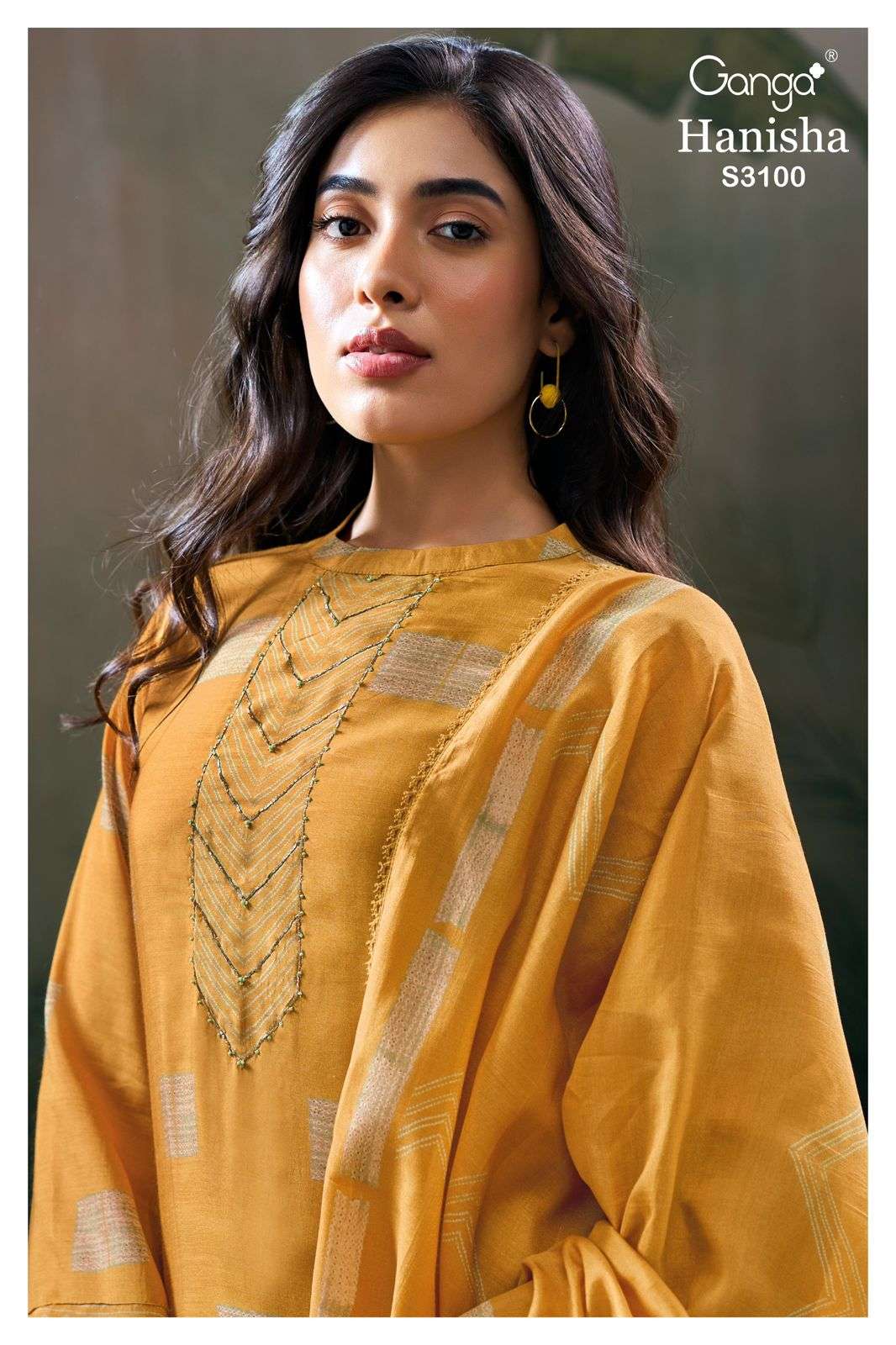 HANISHA BY GANGA FASHIONS 3100-A TO 3100-D SERIES BEMBERG SILK WORK DRESSES