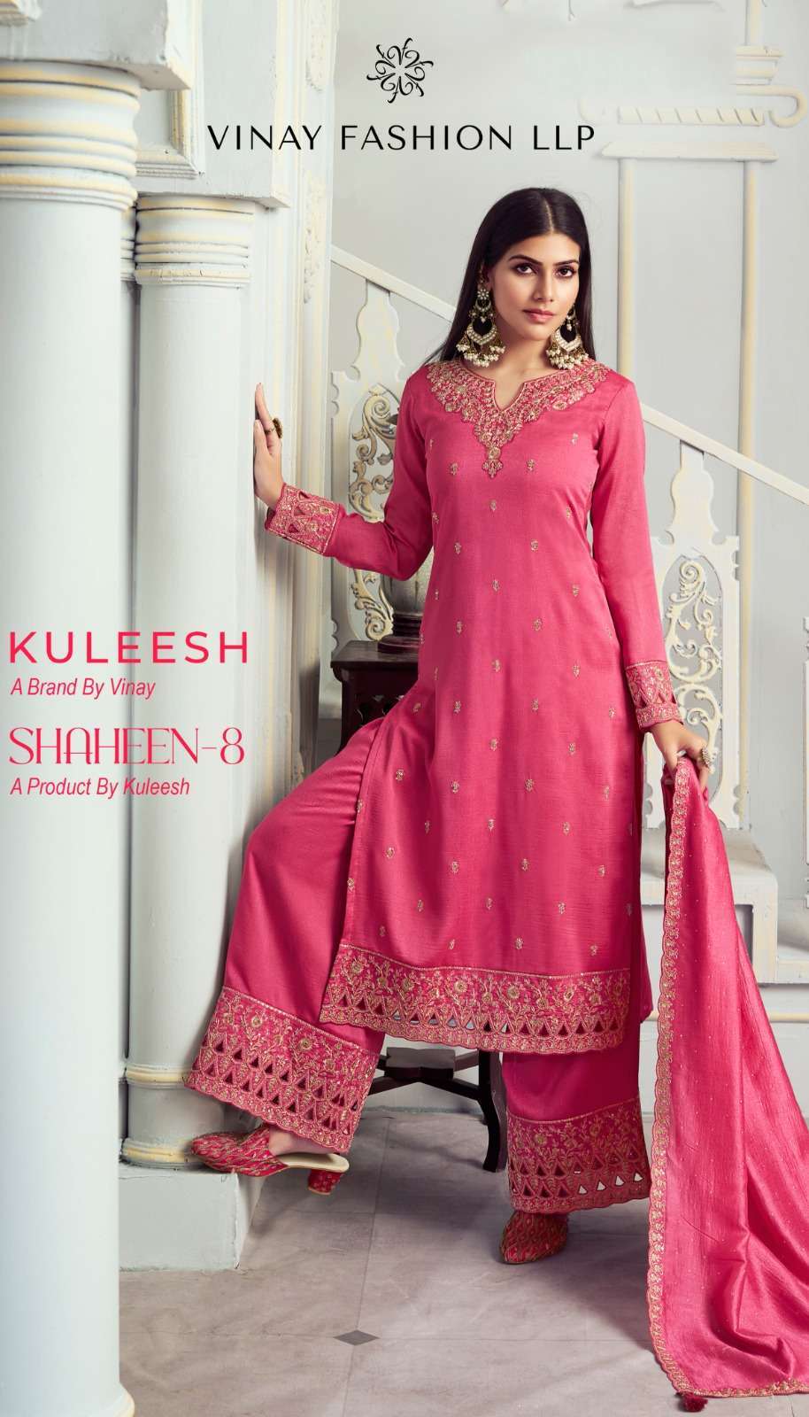 KULEESH SHAHEEN VOL-8 BY VINAY FASHION 69811 TO 69814 SERIES SILK GEORGETTE WORK DRESSES