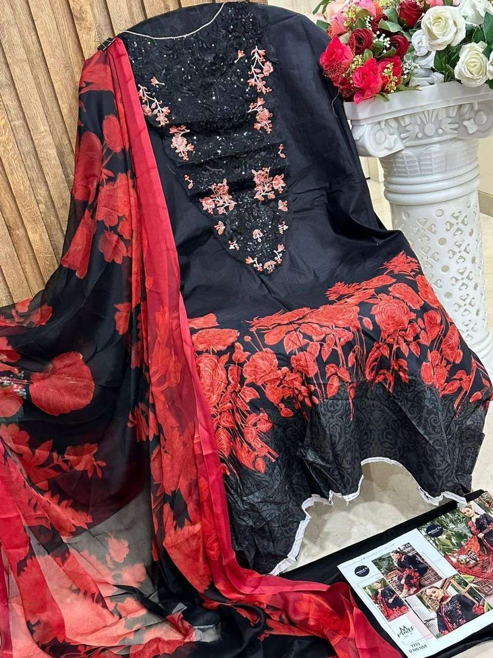 M PRINT 1159 HIT DESIGN BY MEHBOOB TEX PURE COTTON PRINT WORK PAKISTANI DRESS