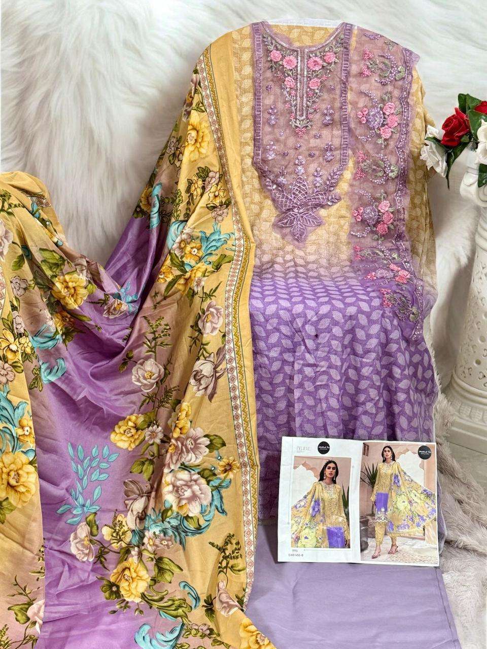 MT-1453 COLOURS BY MEHBOOB TEX COTTON PRINT WORK PAKISTANI DRESSES