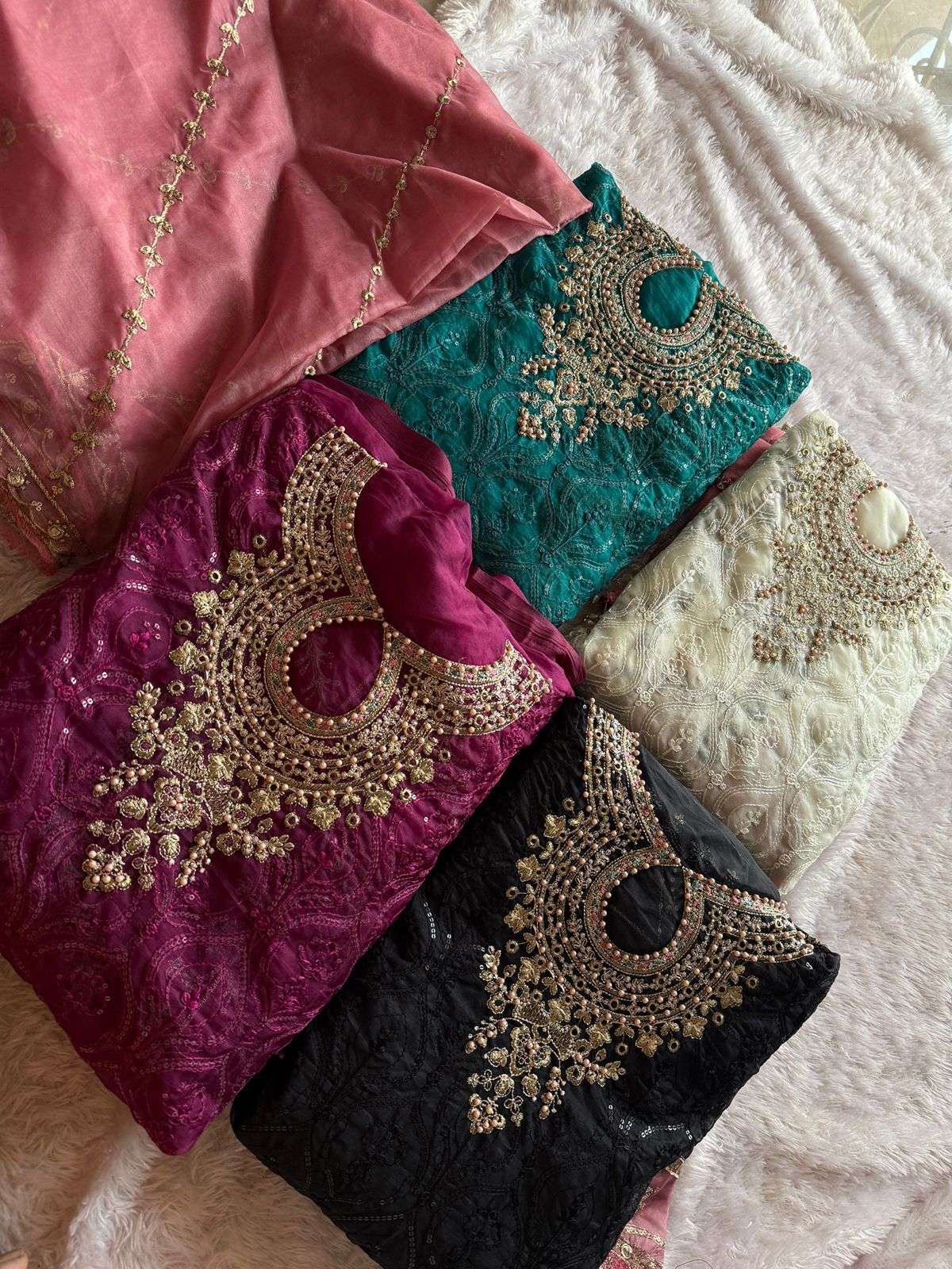 MT-1472 COLOURS BY MEHBOOB TEX ORGANZA EMBROIDERY WORK PAKISTANI DRESSES