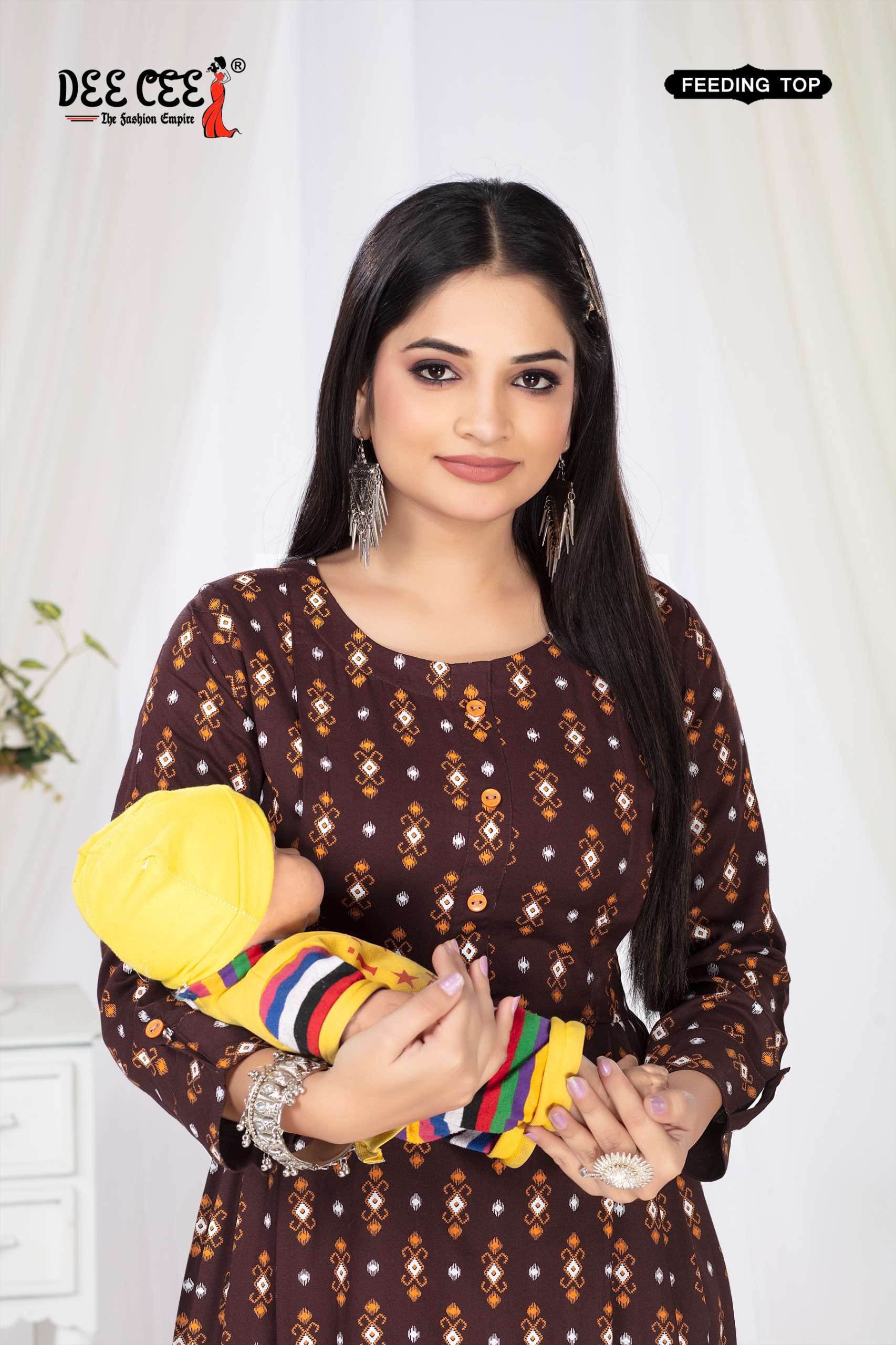 VERNAA BY DEE CEE 101 TO 106 SERIES RAYON PRINT WORK KURTIS