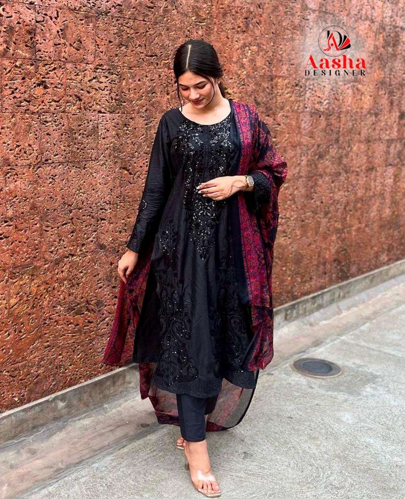 AASHA 1139 COLOURS BY AASHA DESIGNER COTTON PRINT WORK PAKISTANI DRESSES
