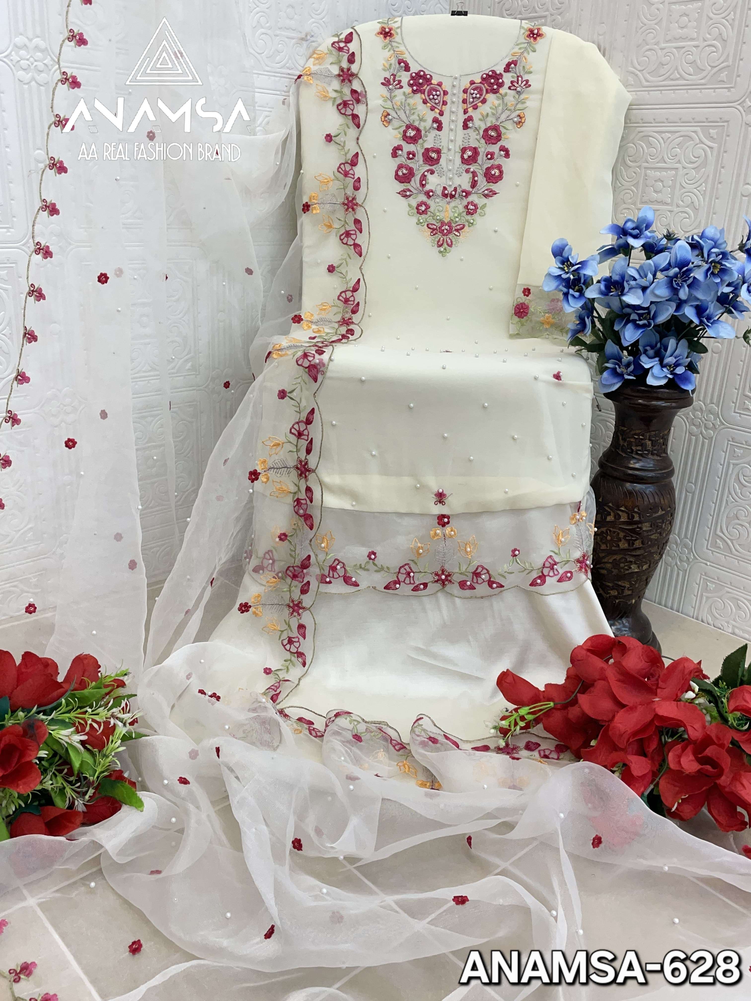 ANAMSA 628 HIT DESIGN BY ANAMSA FAUX GEORGETTE WORK PAKISTANI DRESS