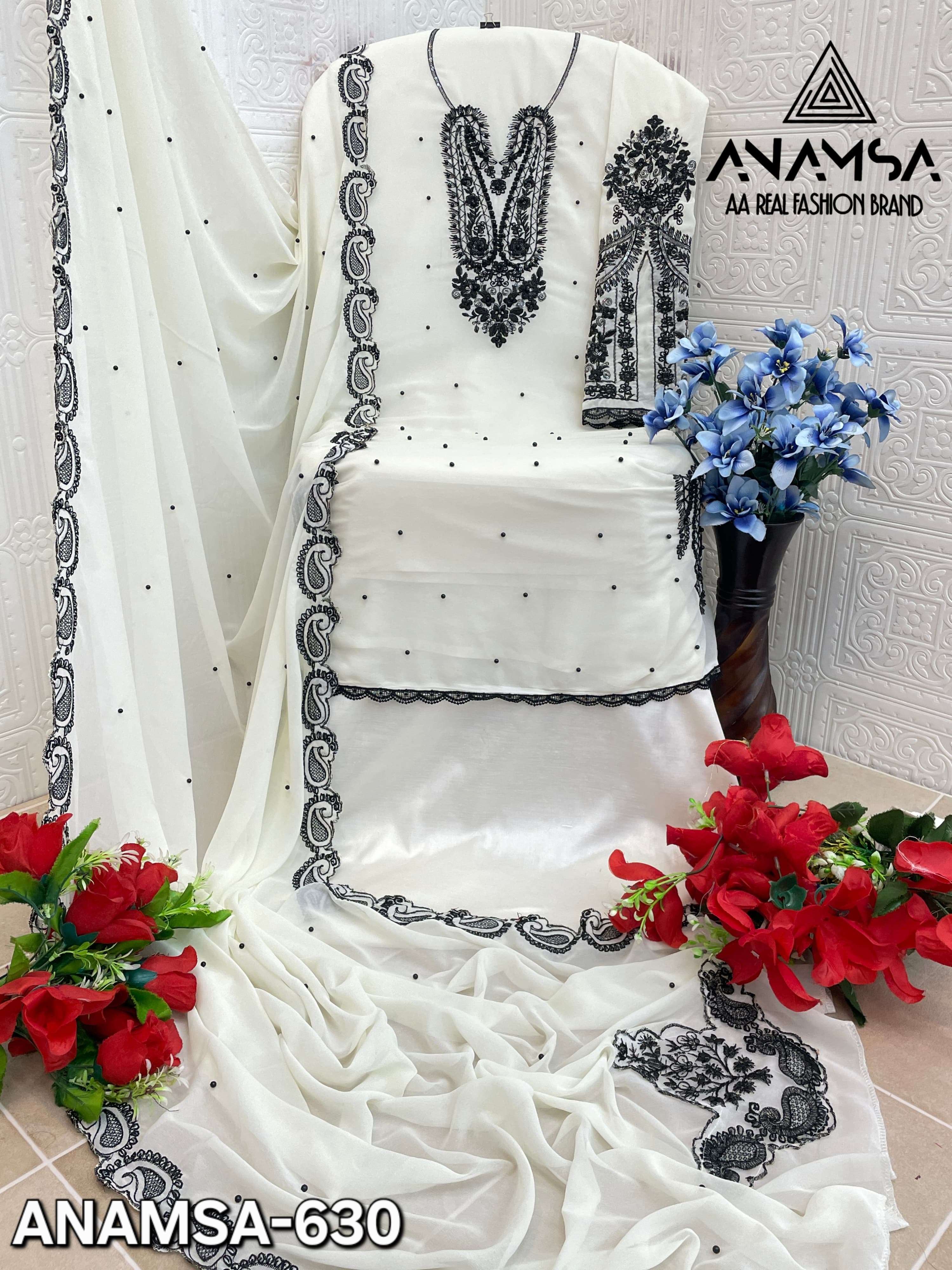ANAMSA 630 HIT DESIGN BY ANAMSA FAUX GEORGETTE WORK PAKISTANI DRESS