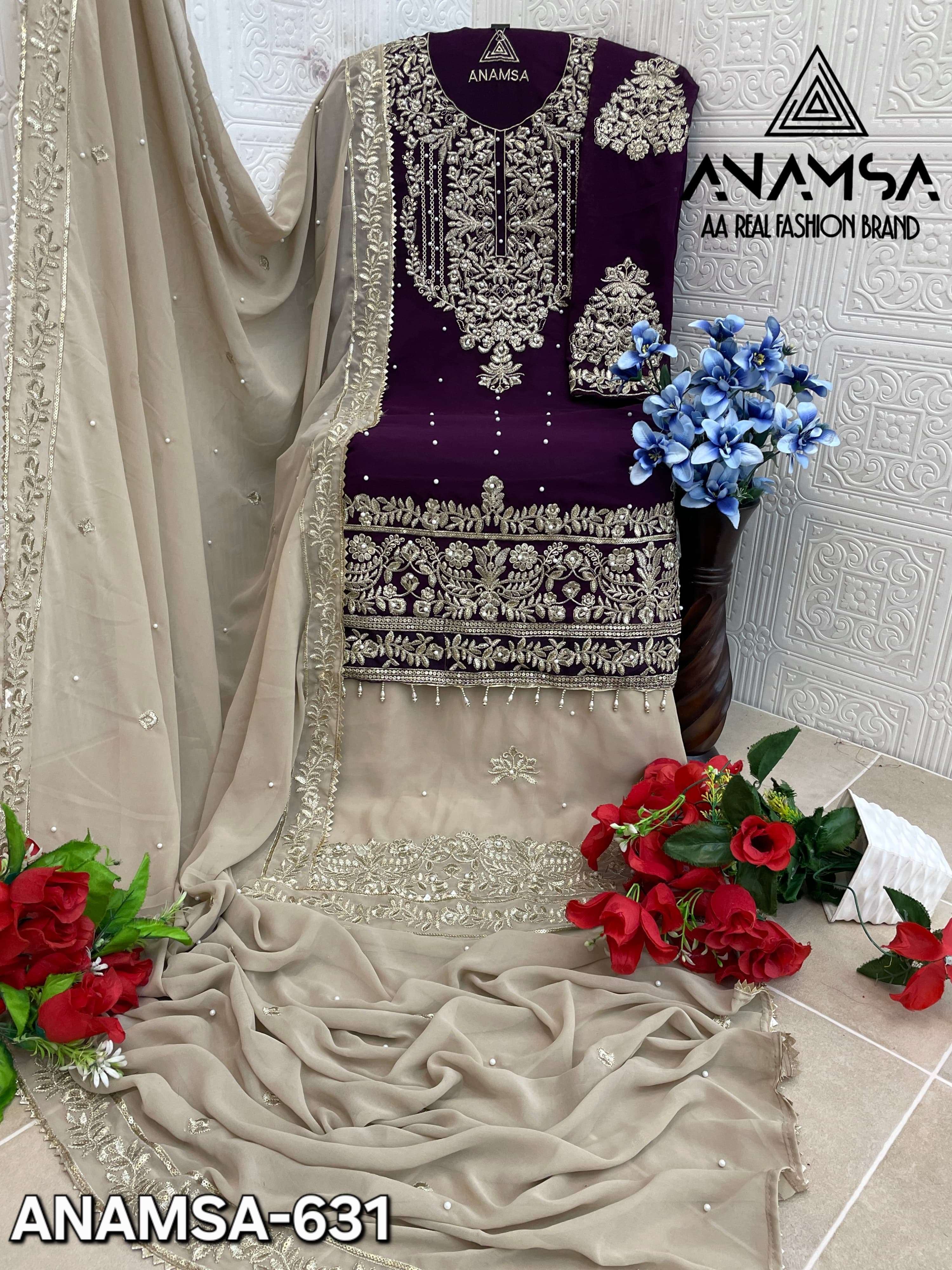ANAMSA 631 HIT DESIGN BY ANAMSA FAUX GEORGETTE WORK PAKISTANI DRESS