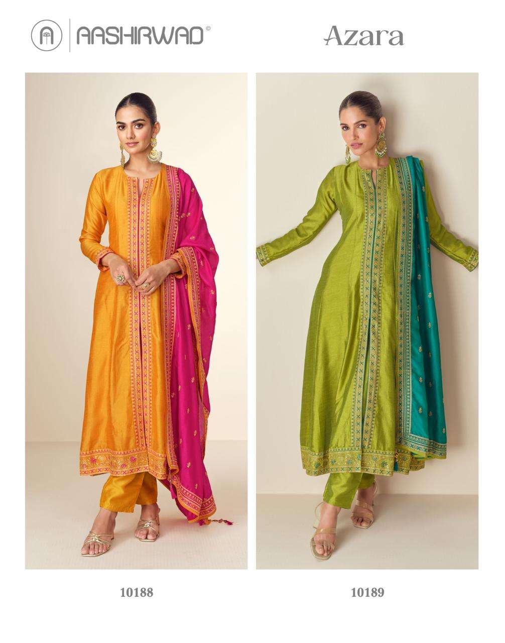 AZARA BY AASHIRWAD CREATION 10188 & 10189 SERIES PREMIUM SILK WORK READYMADE DRESSES
