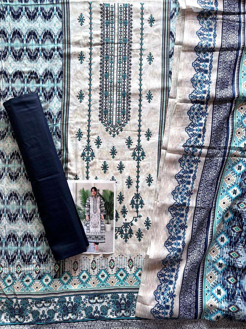 BIN SAEED 0107 NX BY HAZZEL PURE LAWN COTTON PRINT WORK DRESSES