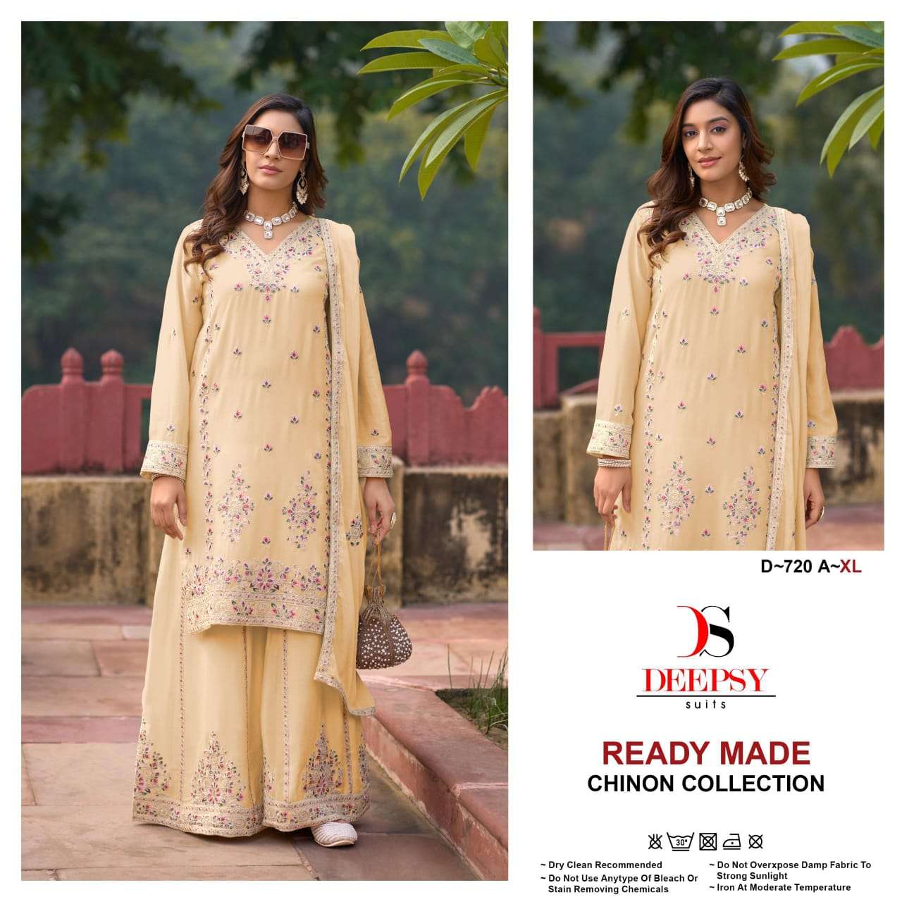 D-720 COLOURS BY DEEPSY SUITS 720-A TO 720-D SERIES CHINON WORK READYMADE DRESSES