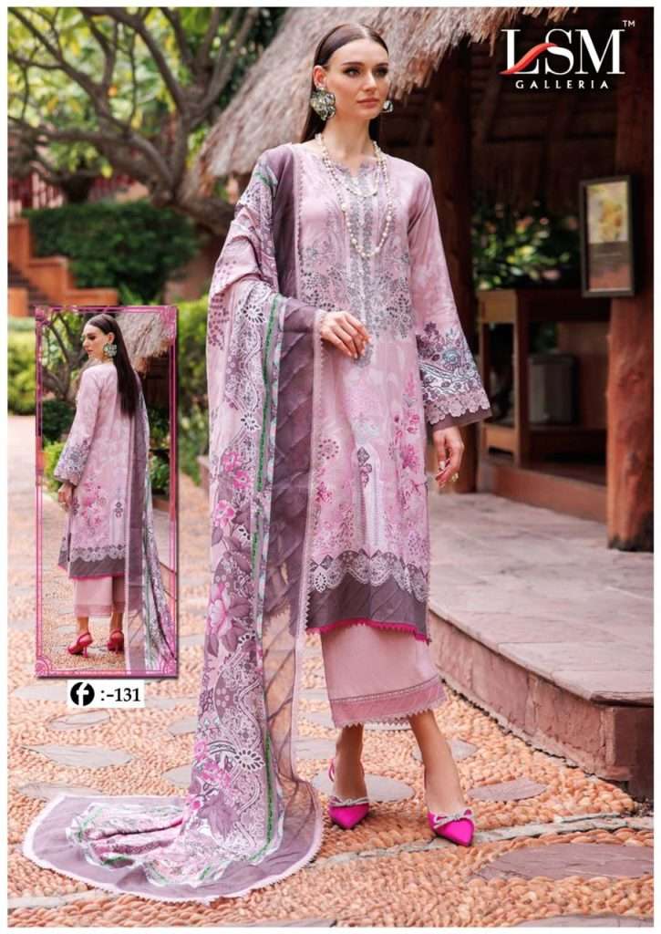 FIRDOUS QUEEN VOL-13 BY LSM GALLERIA 131 T 136 SERIES LAWN COTTON DRESSES