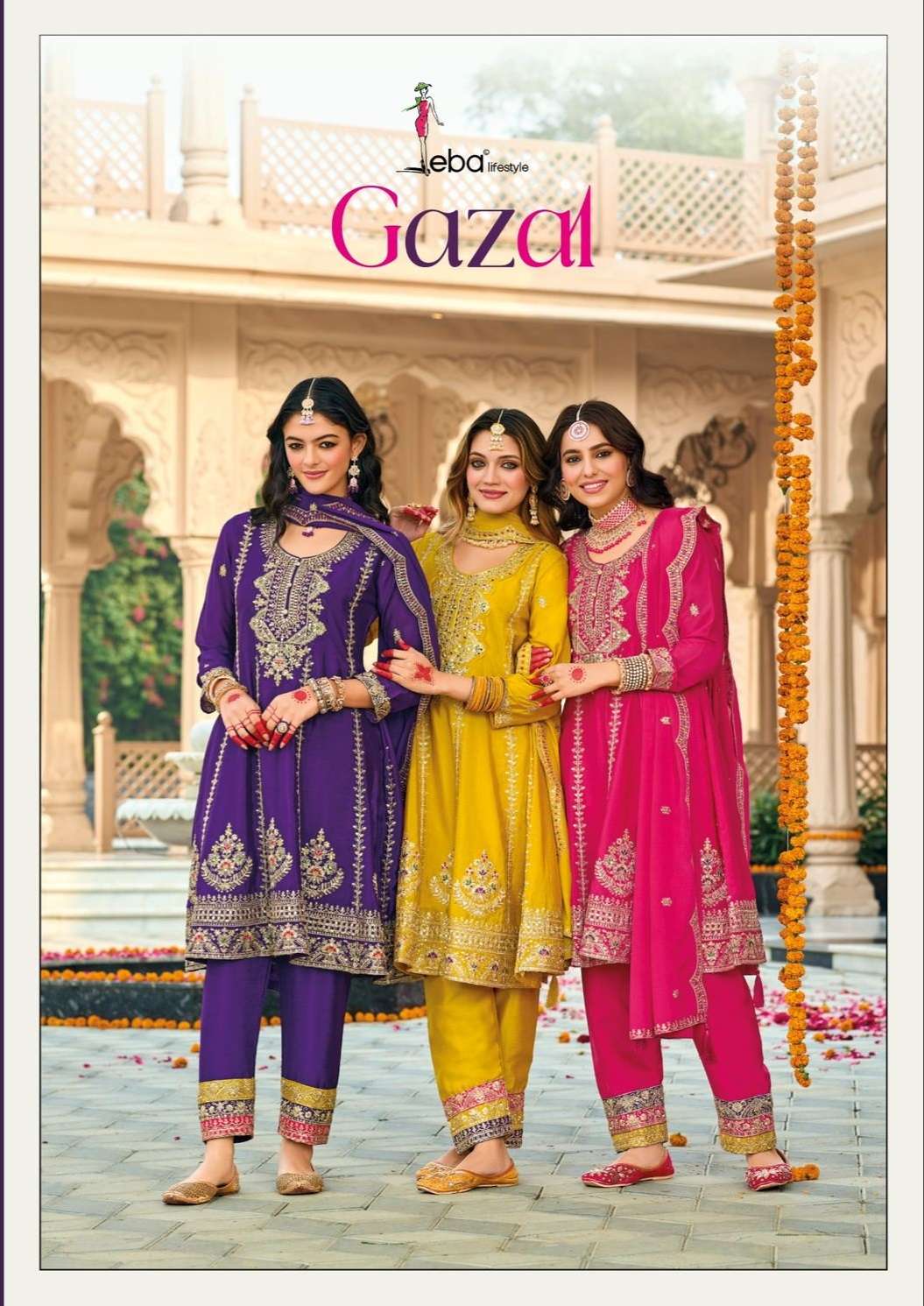 GAZAL BY EBA LIFESTYLE 1772 TO 1774 SERIES CHINON EMBROIDERY WORK READYMADE DRESSES