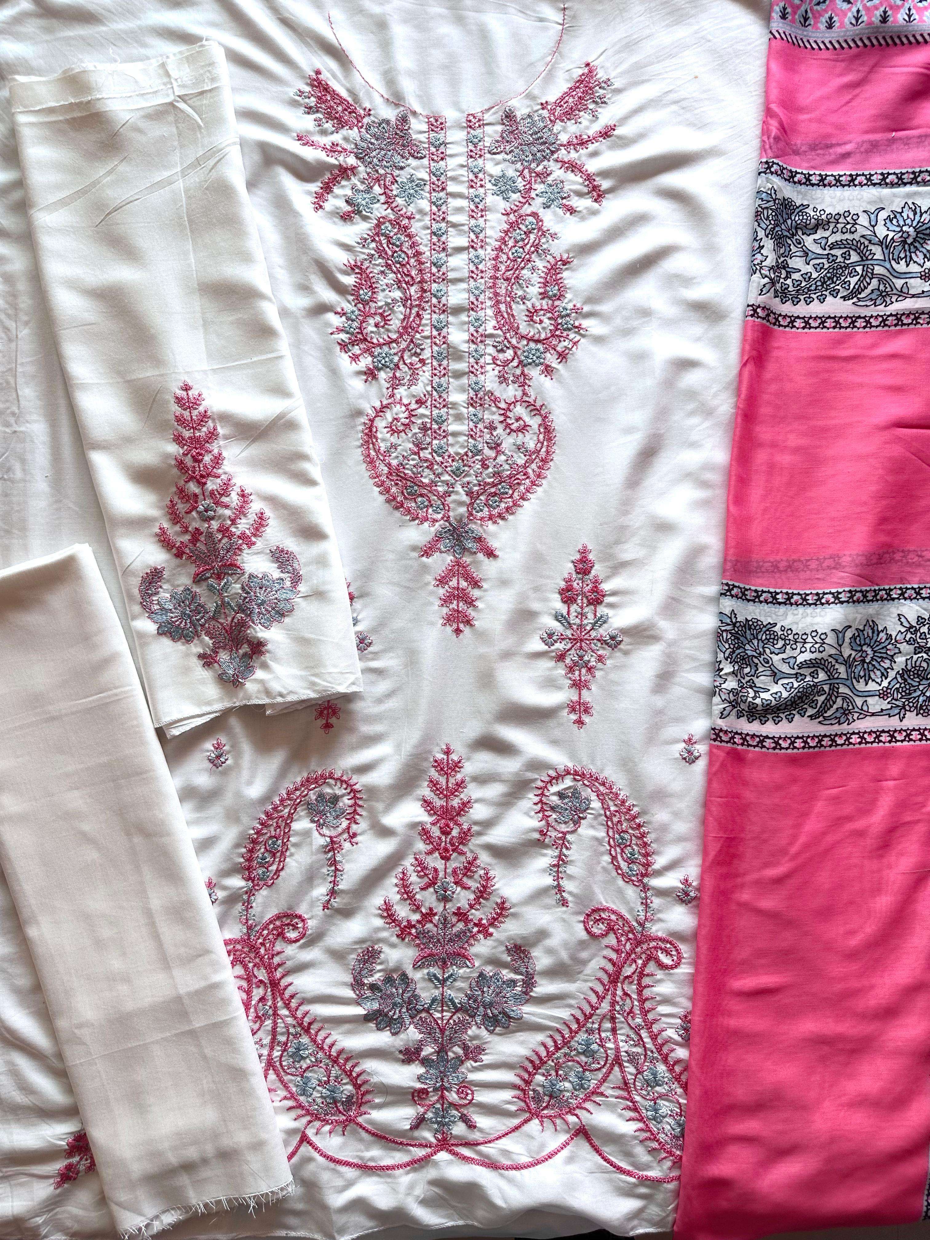 H-038 HIT DESIGN BY HAZZEL COTTON EMBROIDERY WORK PAKISTANI DRESS