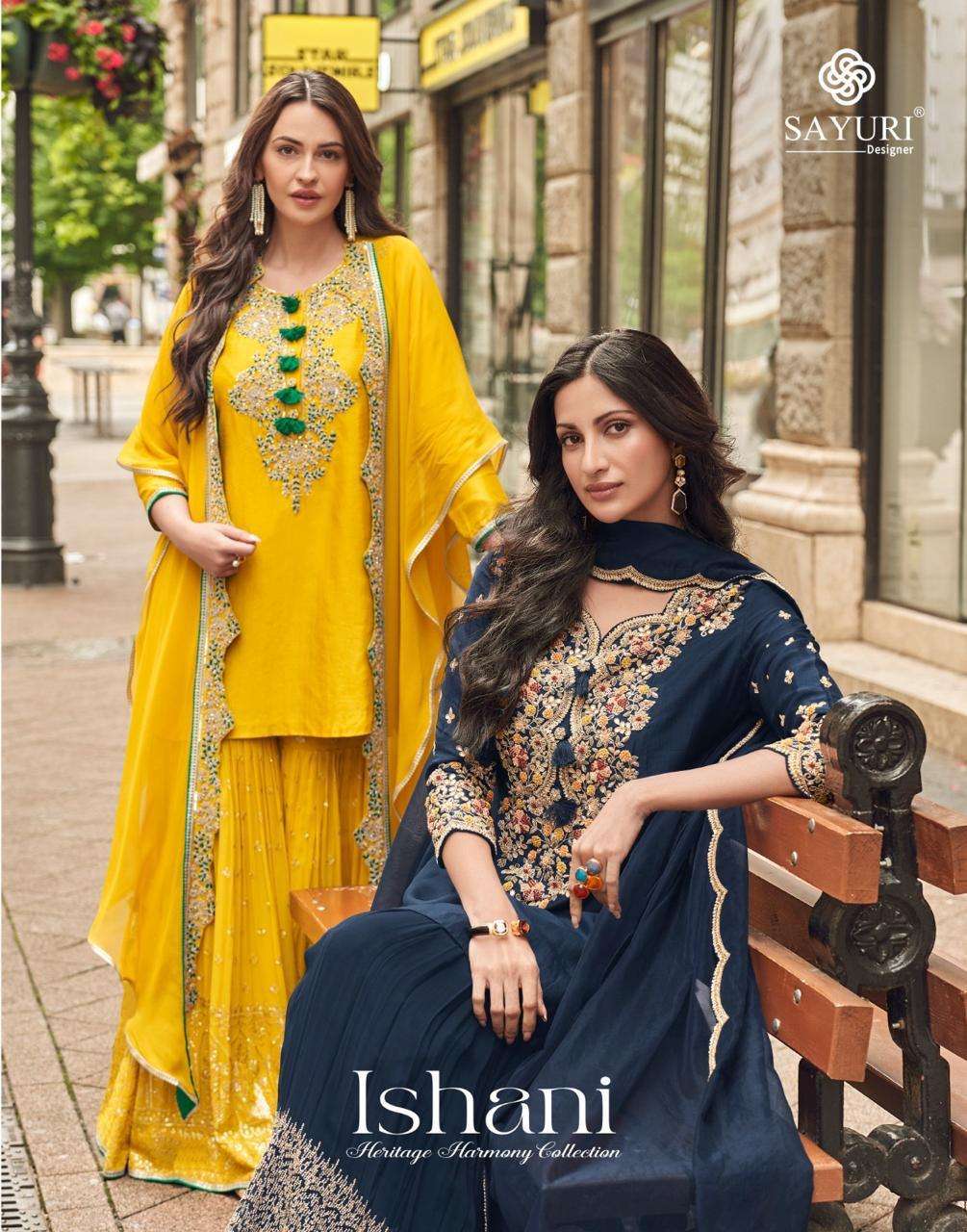 ISHANI BY SAYURI 5595 TO 5597 SERIES PREMIUM SILK WORK READYMADE DRESSES