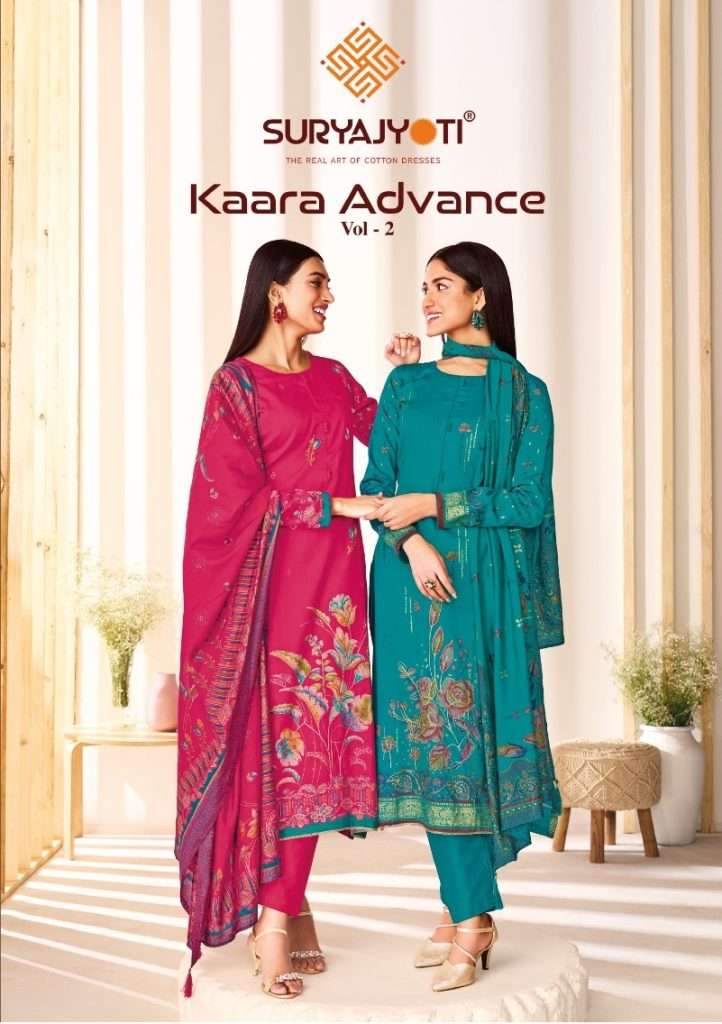 KAARA ADVANCE VOL-2 BY SURYAJYOTI 2001 TO 2006 SERIES JAM SATIN WORK DRESSES