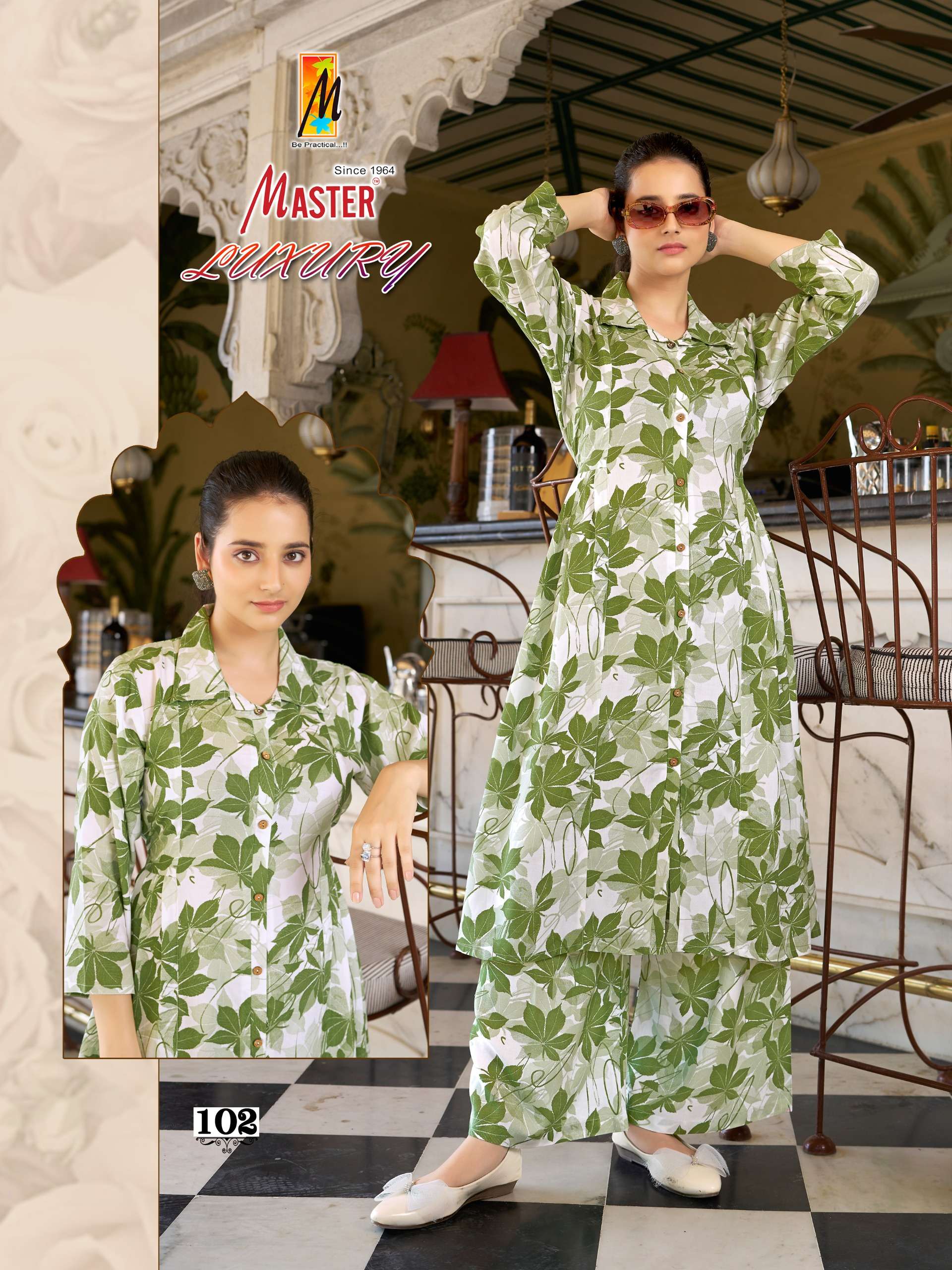 LUXURY 102 HIT DESIGN BY MASTER RAYON PRINT CO-ORD SET