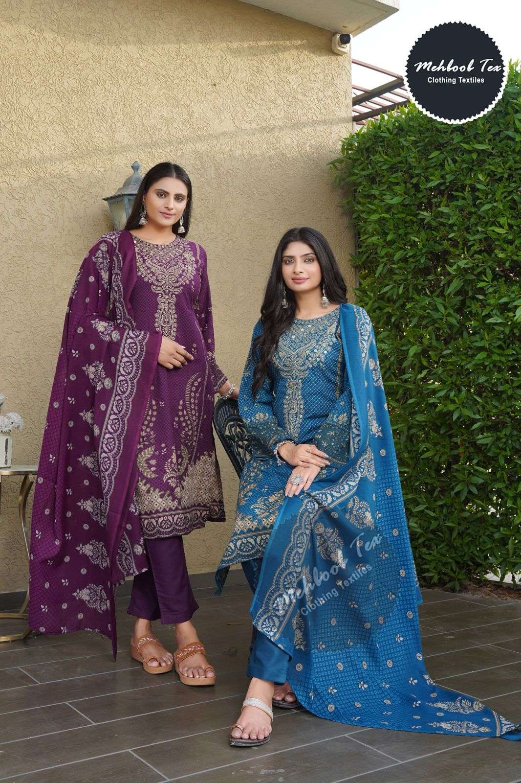 MT-1403 NX BY MEHBOOB TEX COTTON PRINT WORK PAKISTANI DRESSES