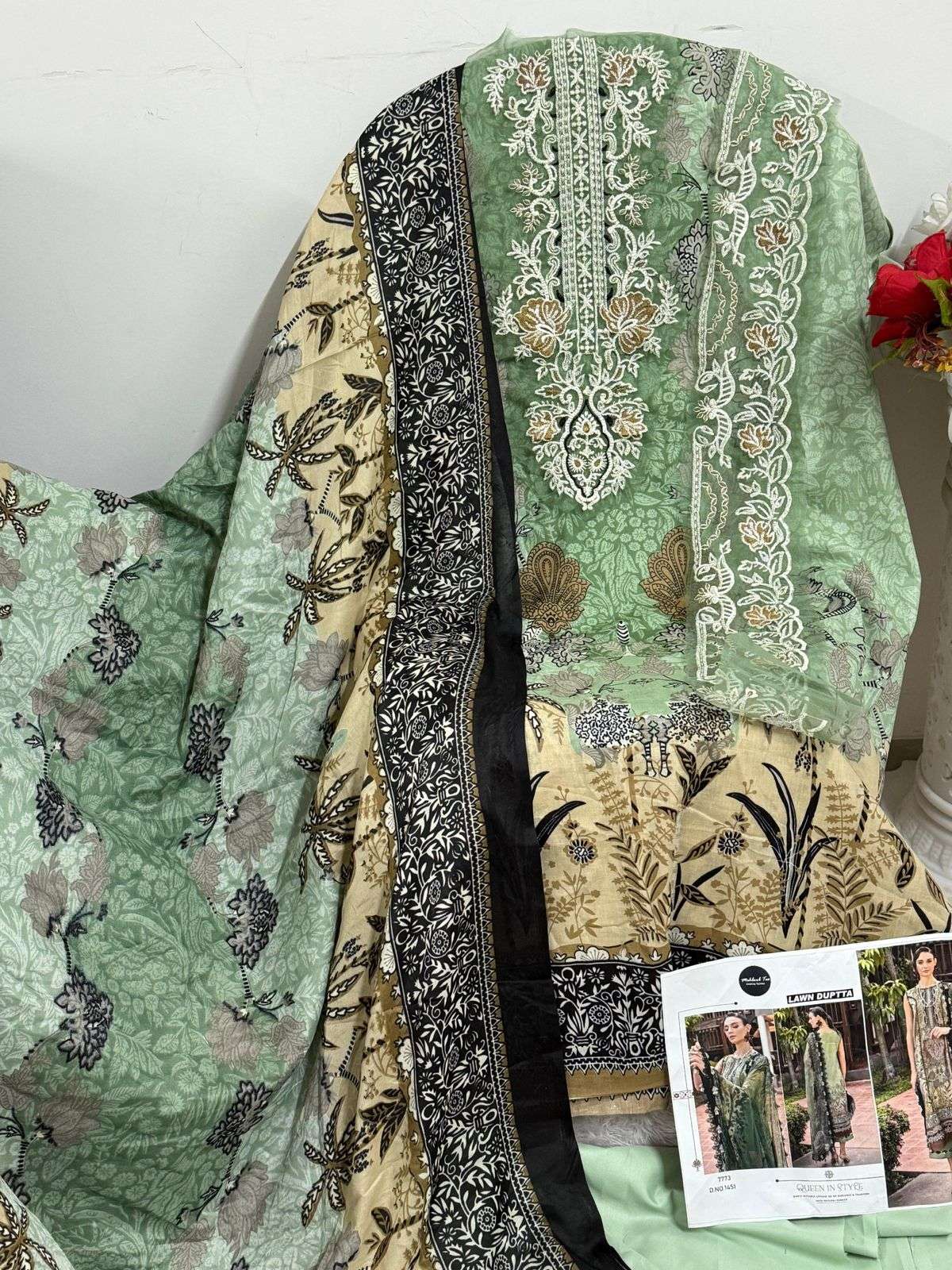 MT-1451 HIT DESIGN BY MEHBOOB TEX COTTON PRINT WORK PAKISTANI DRESS