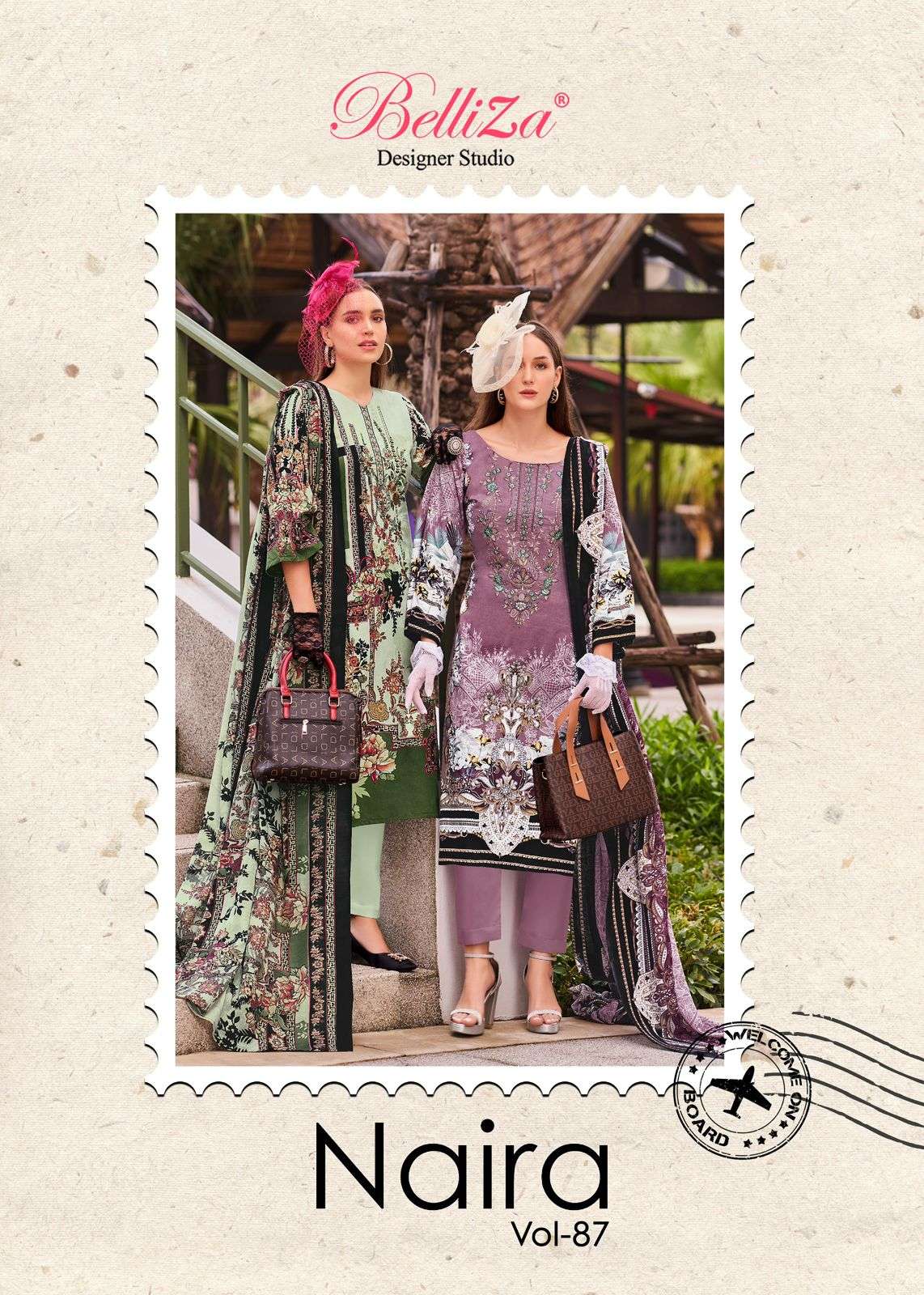 NAIRA VOL-87 BY BELLIZA 1013-001 TO 1013-008 SERIES COTTON PRINT WORK DRESSES