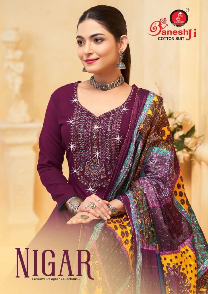 NIGAR BY GANESHJI 1001 TO 1008 SERIES RAYON DIAMOND WORK DRESSES