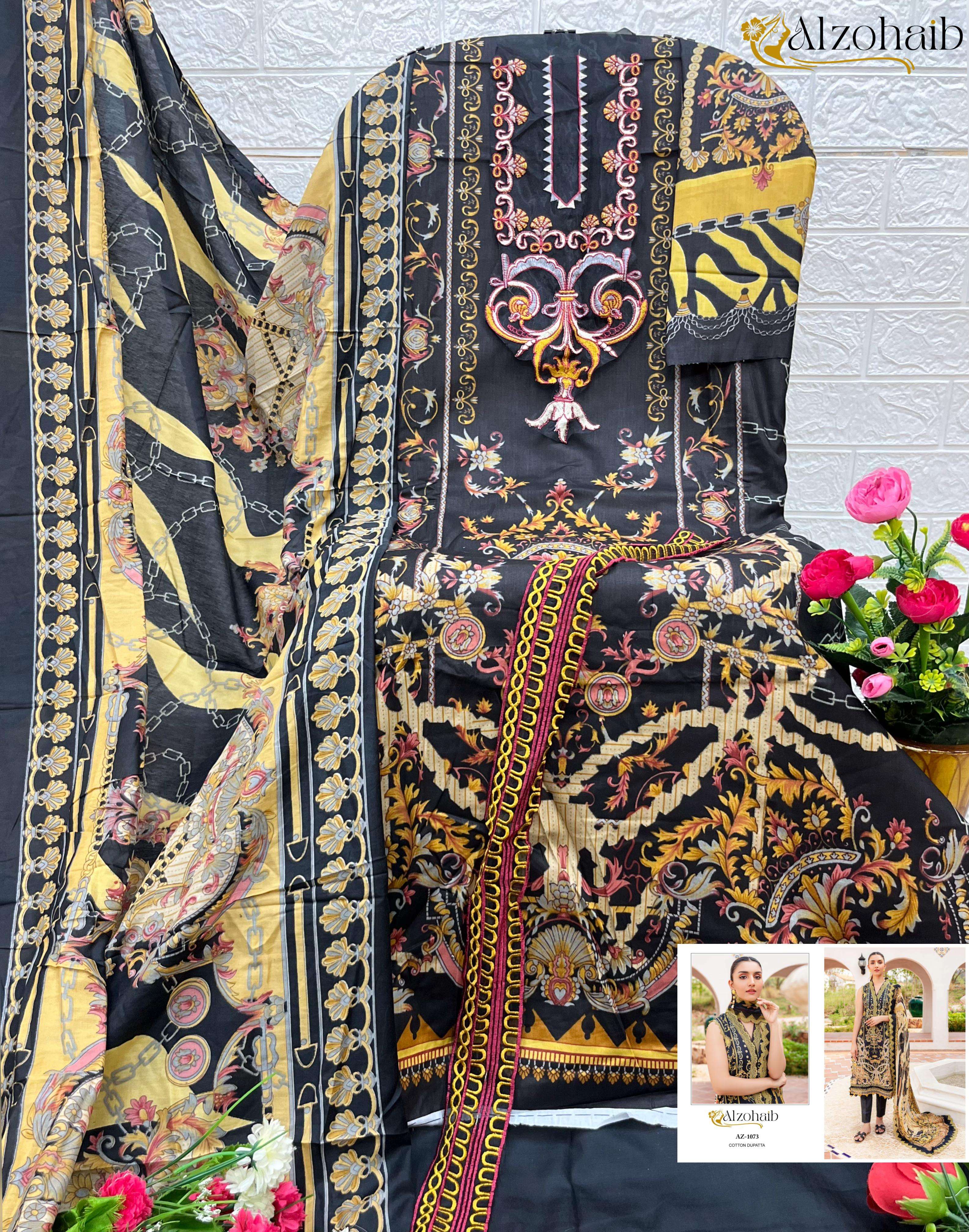 QUEENS COURT VOL-4 BY ALZOHAIB 1071 TO 1074 SERIES COTTON WORK DRESSES