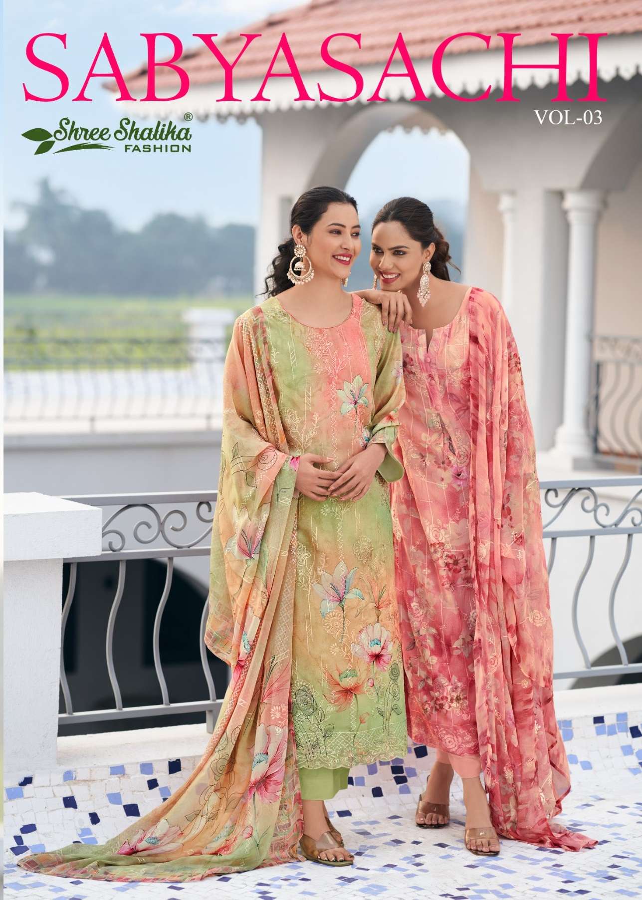 SABYASACHI VOL-3 BY SHREE SHALIKA FASHION 3001 TO 3008 SERIES GEORGETTE WORK DRESSES