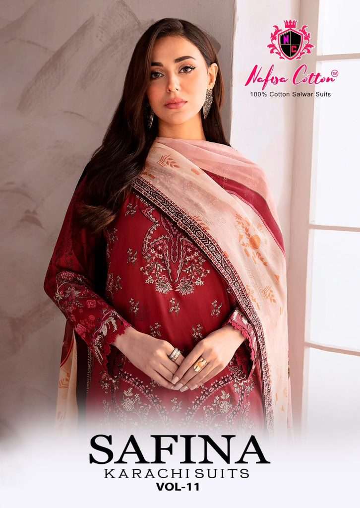 SAFINA VOL-11 BY NAFISA COTTON 11001 TO 11006 SERIES SOFT COTTON PRINT DRESSES