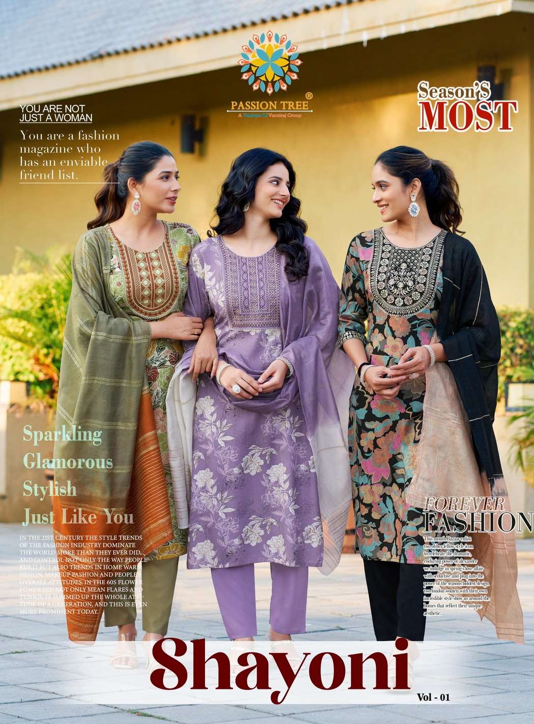 SHAYONI VOL-1 BY PASSION TREE 1001 TO 1008 SERIES RAYON WORK READYMADE DRESSES